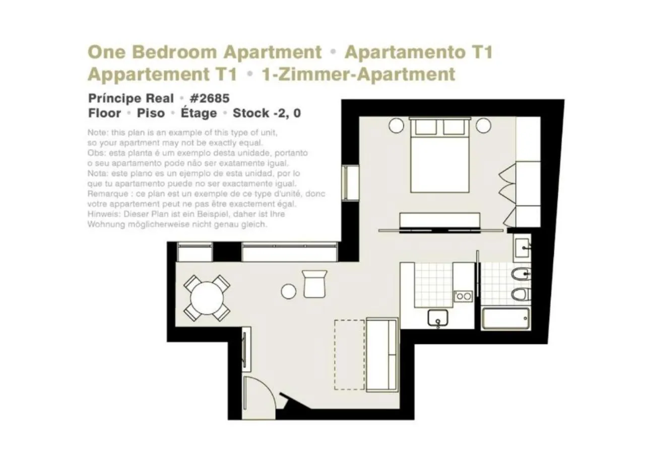 Floor plan in Lisbon Serviced Apartments - Principe Real