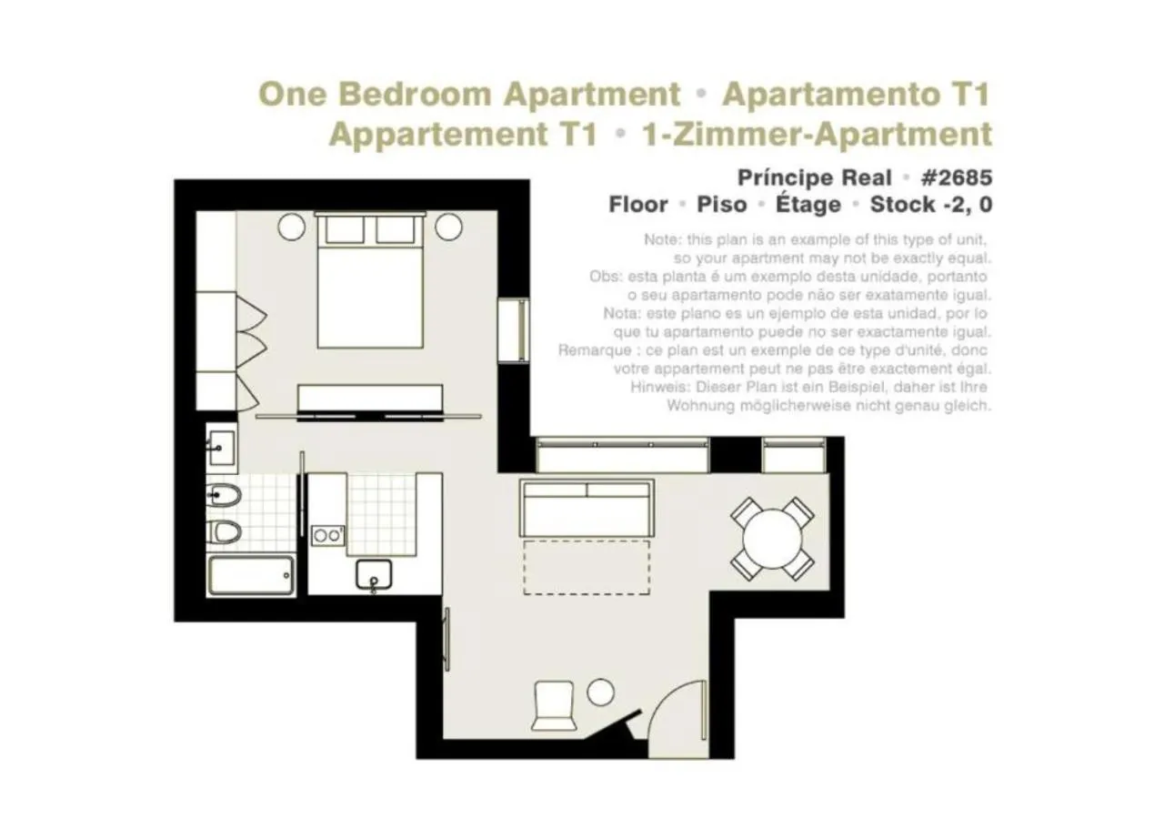 Floor plan in Lisbon Serviced Apartments - Principe Real