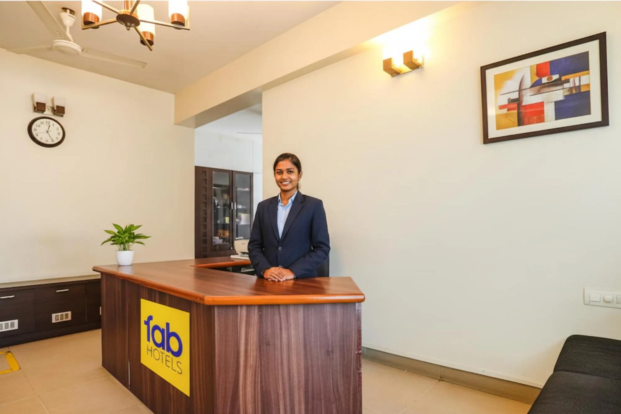 Lobby or reception in FabHotel Home Tree Service Apartment - Nr Anna Tower