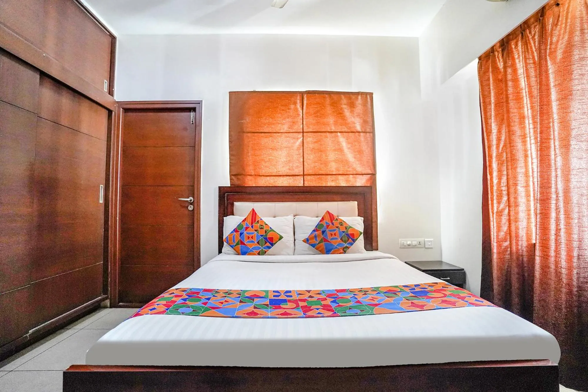 Bed in FabHotel Home Tree Service Apartment - Nr Anna Tower