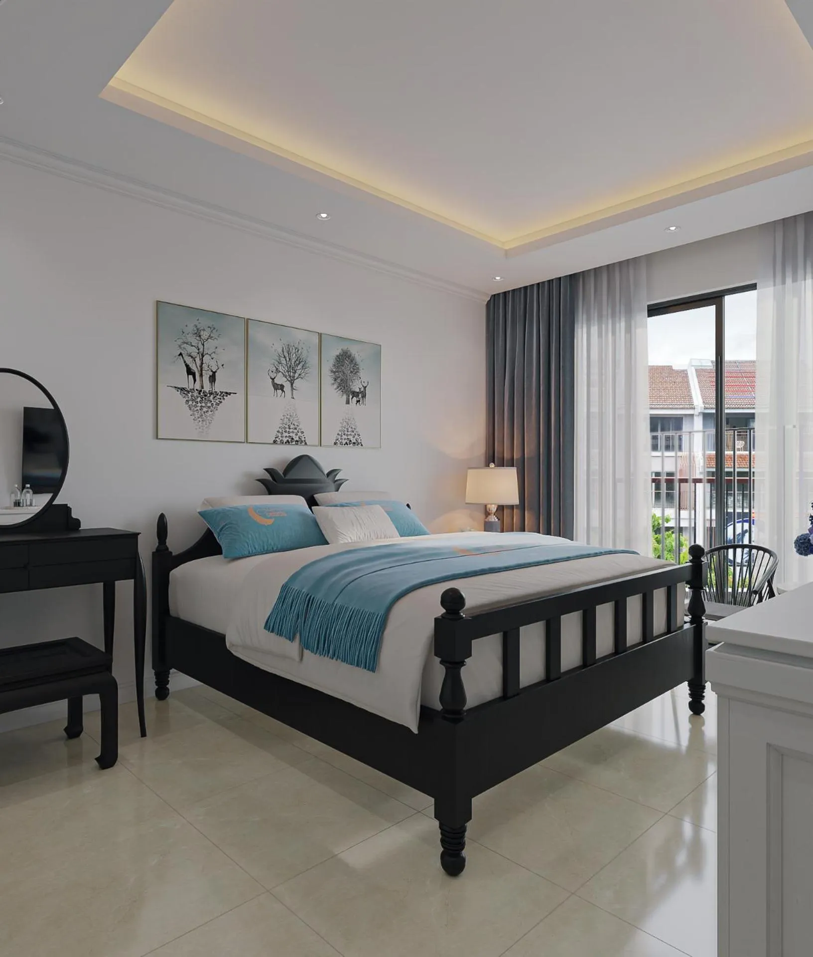 Bedroom, Bed in Luna Oriental