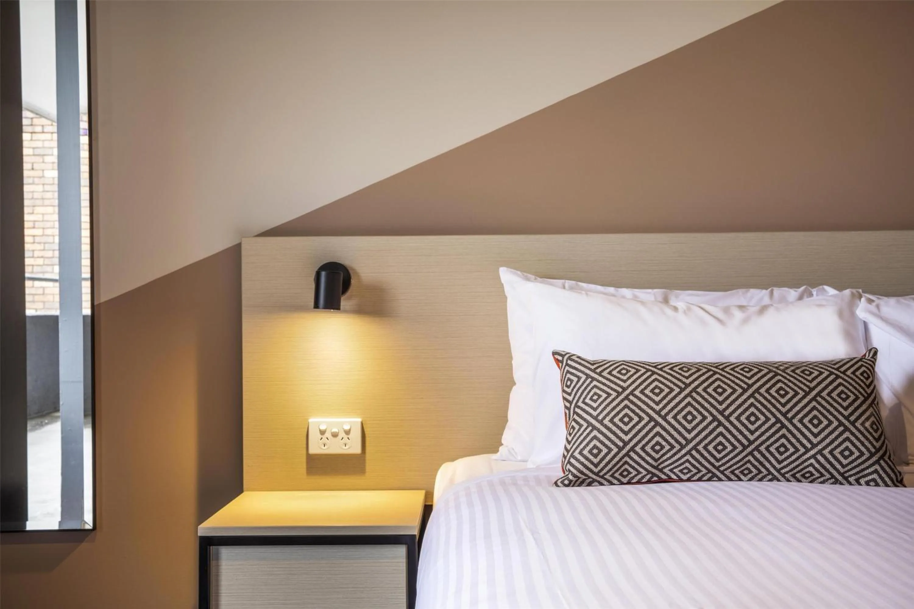 Bedroom, Bed in Nightcap at Manhattan Hotel