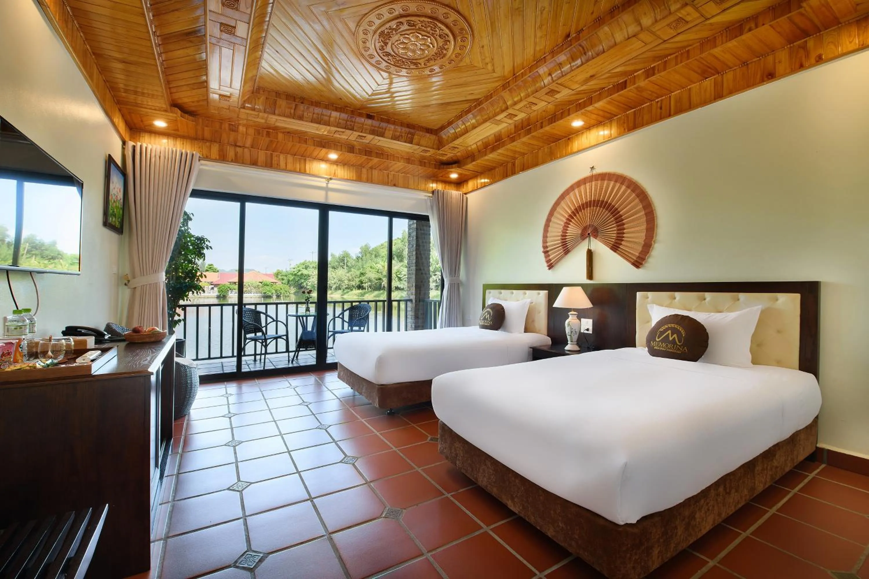 Bed in Memorina Ninh Binh Resort