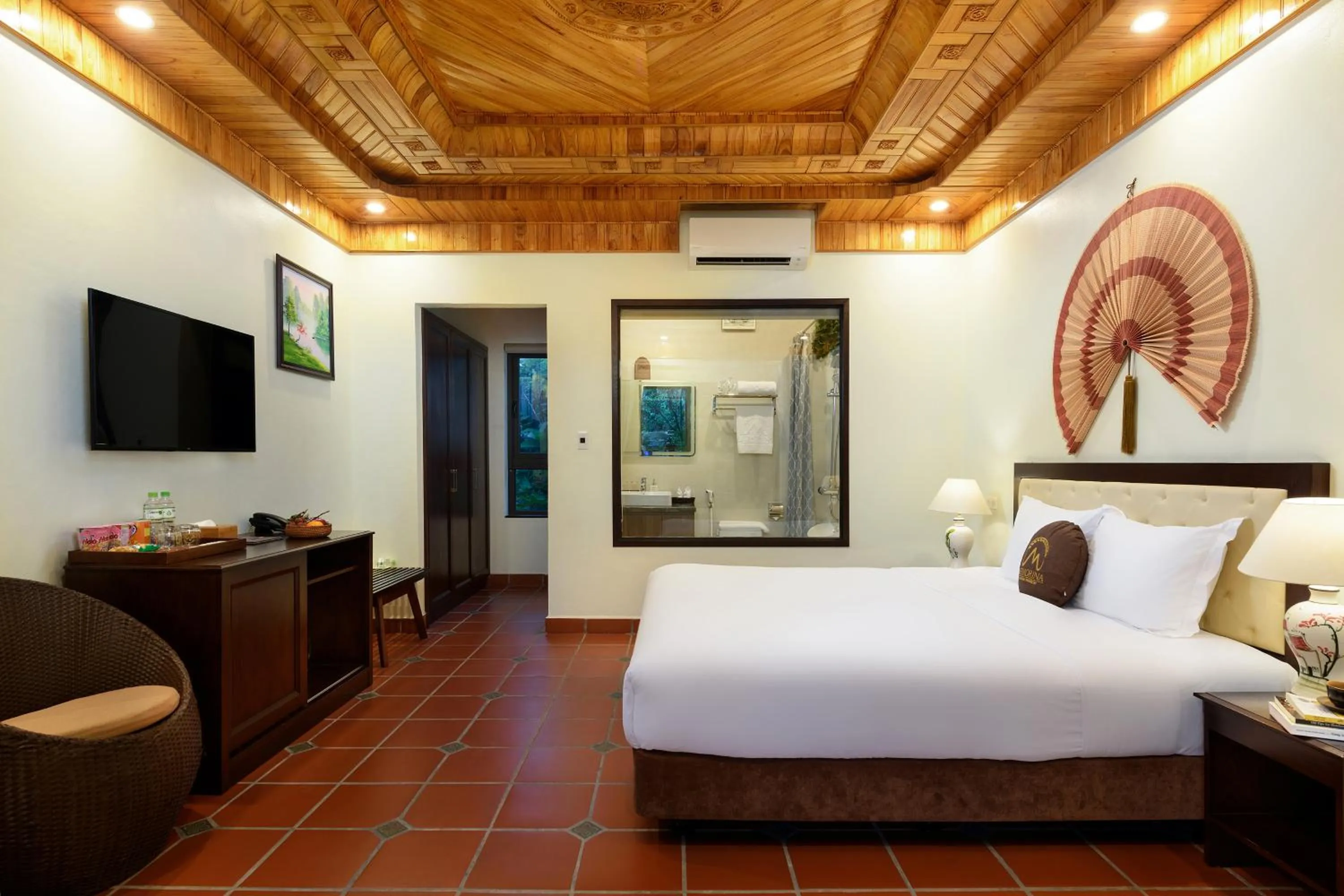 Bed in Memorina Ninh Binh Resort