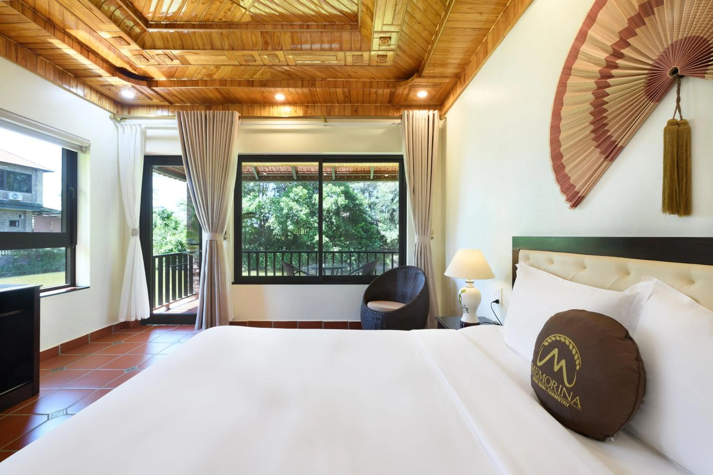 Bed in Memorina Ninh Binh Resort