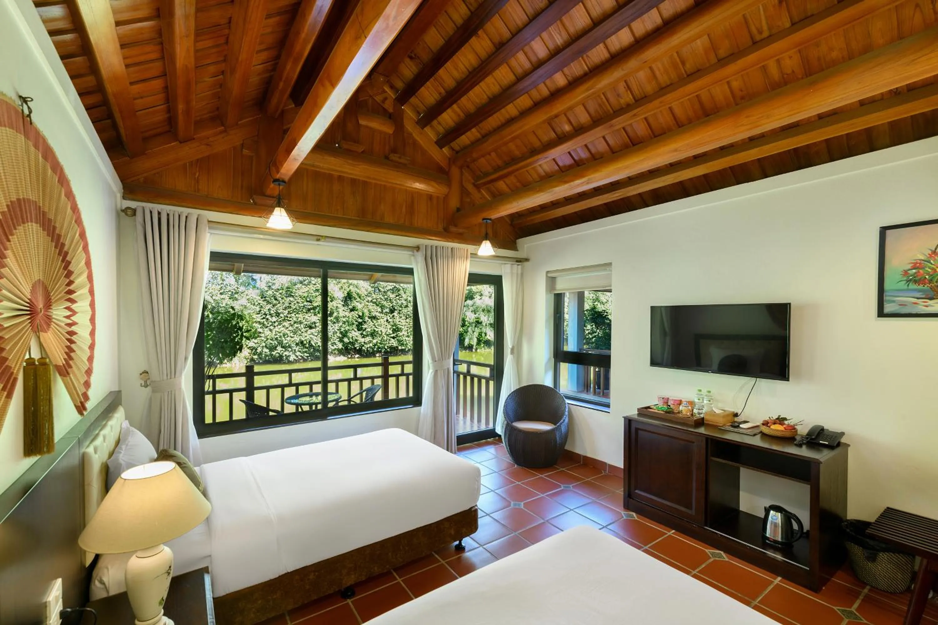 Bed in Memorina Ninh Binh Resort