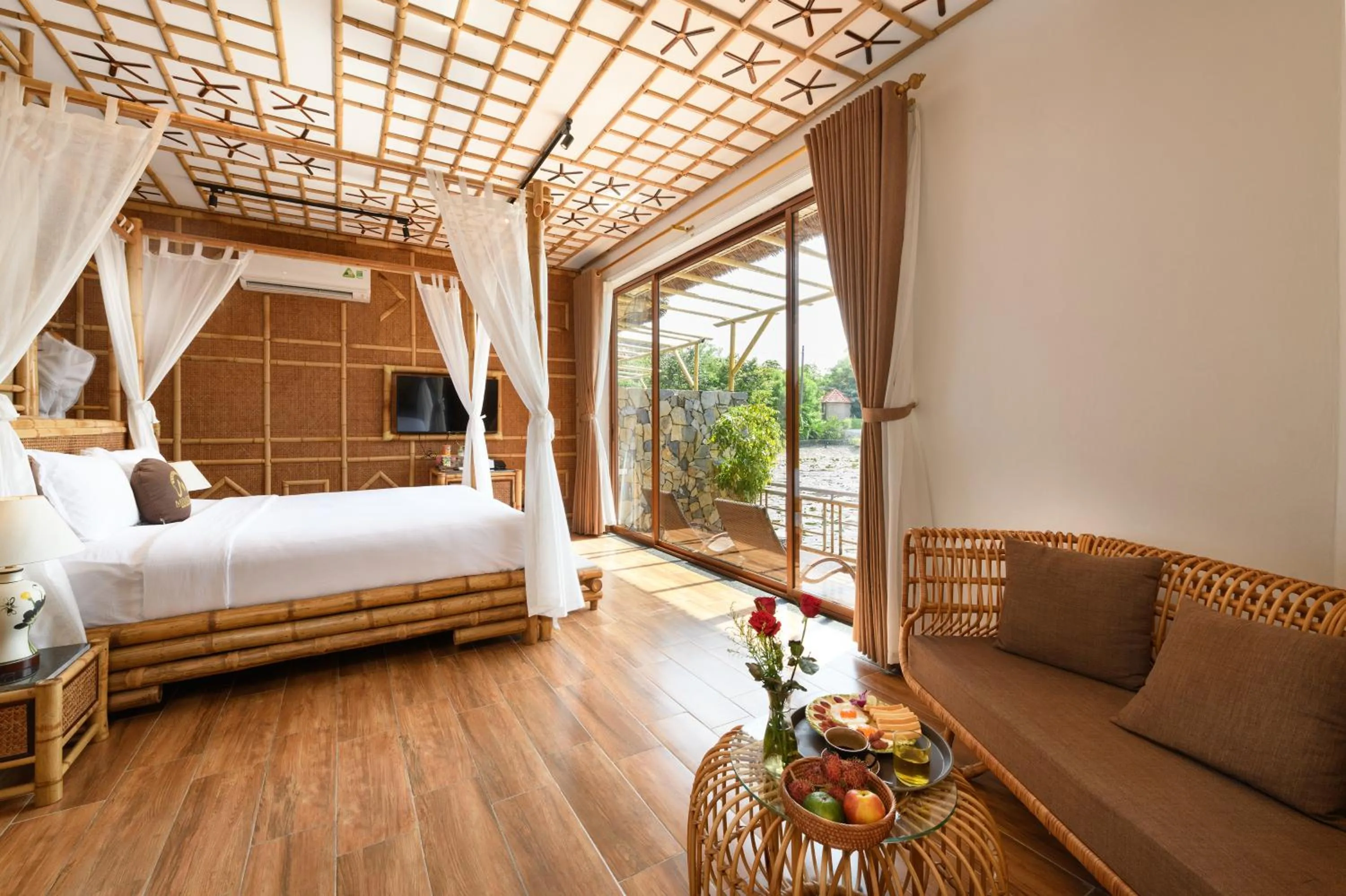 Bed in Memorina Ninh Binh Resort