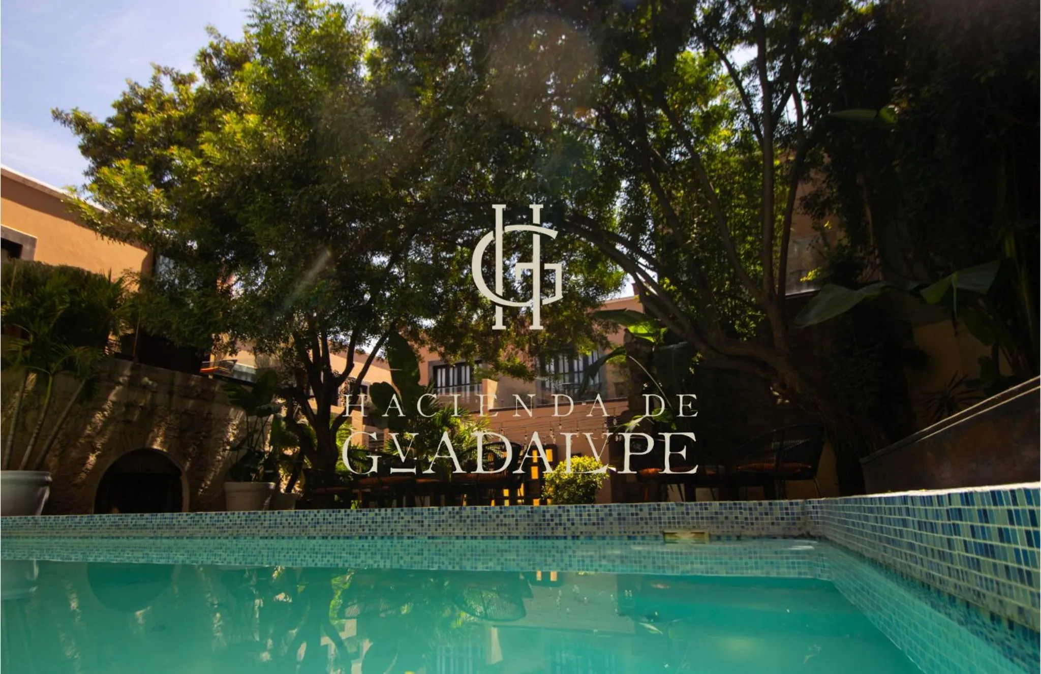 Pool view in Hotel Boutique Hacienda Guadalupe
