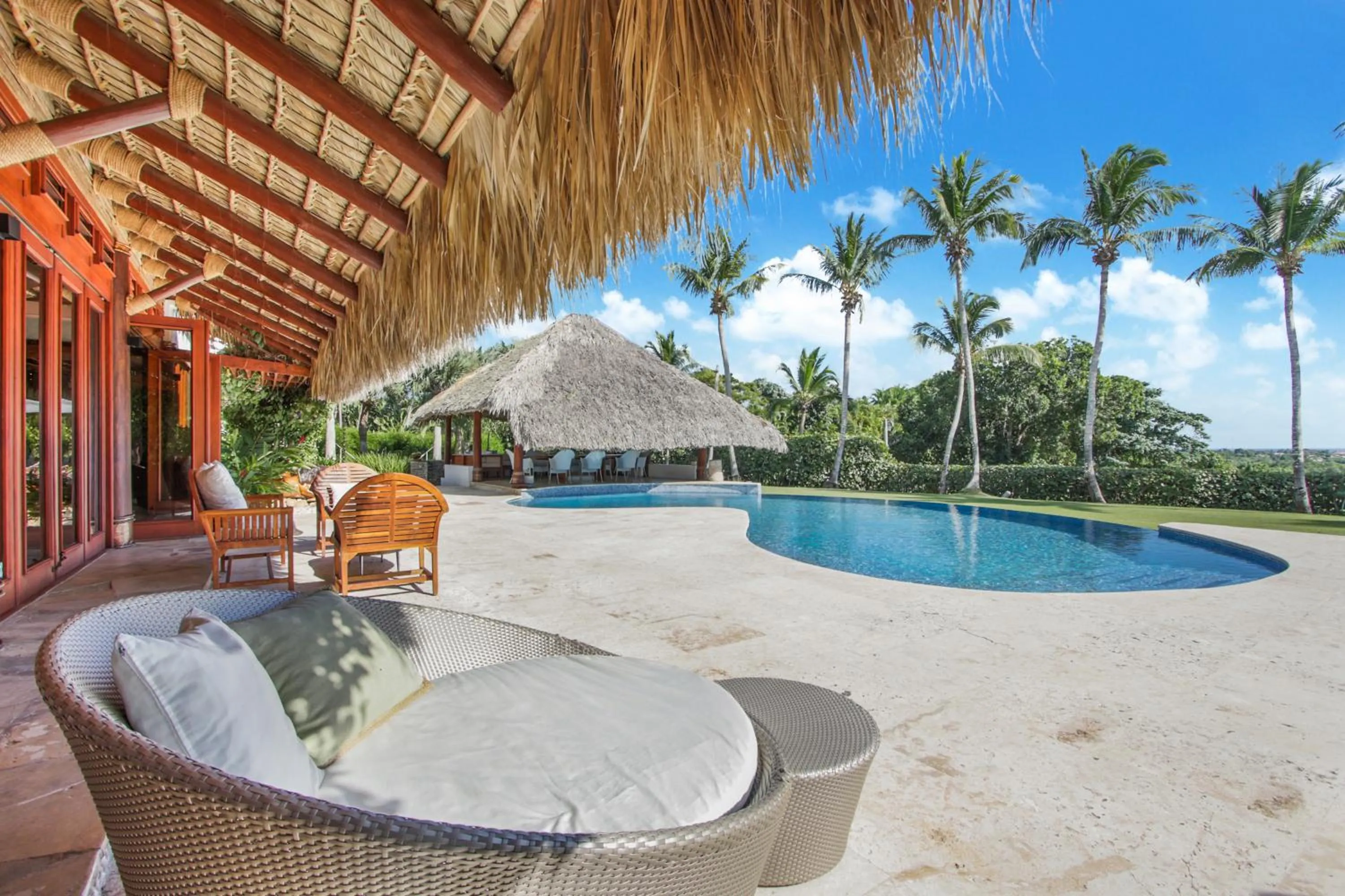 Patio in Unique Villa with Ocean and River Views - Staff & Golf Carts