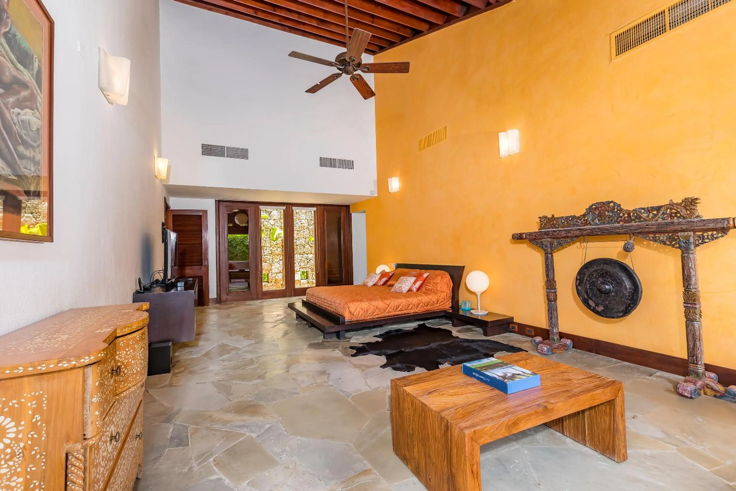 Bed in Unique Villa with Ocean and River Views - Staff & Golf Carts