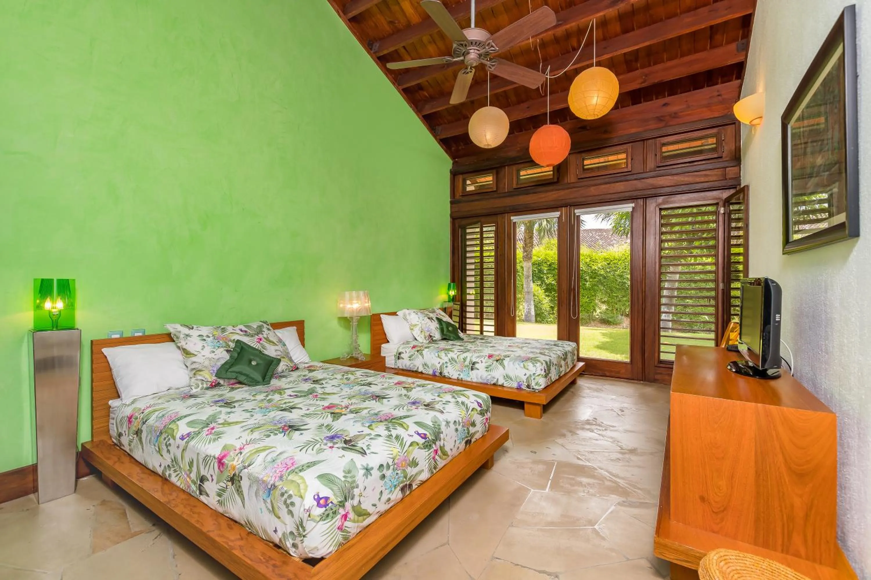Bed in Unique Villa with Ocean and River Views - Staff & Golf Carts