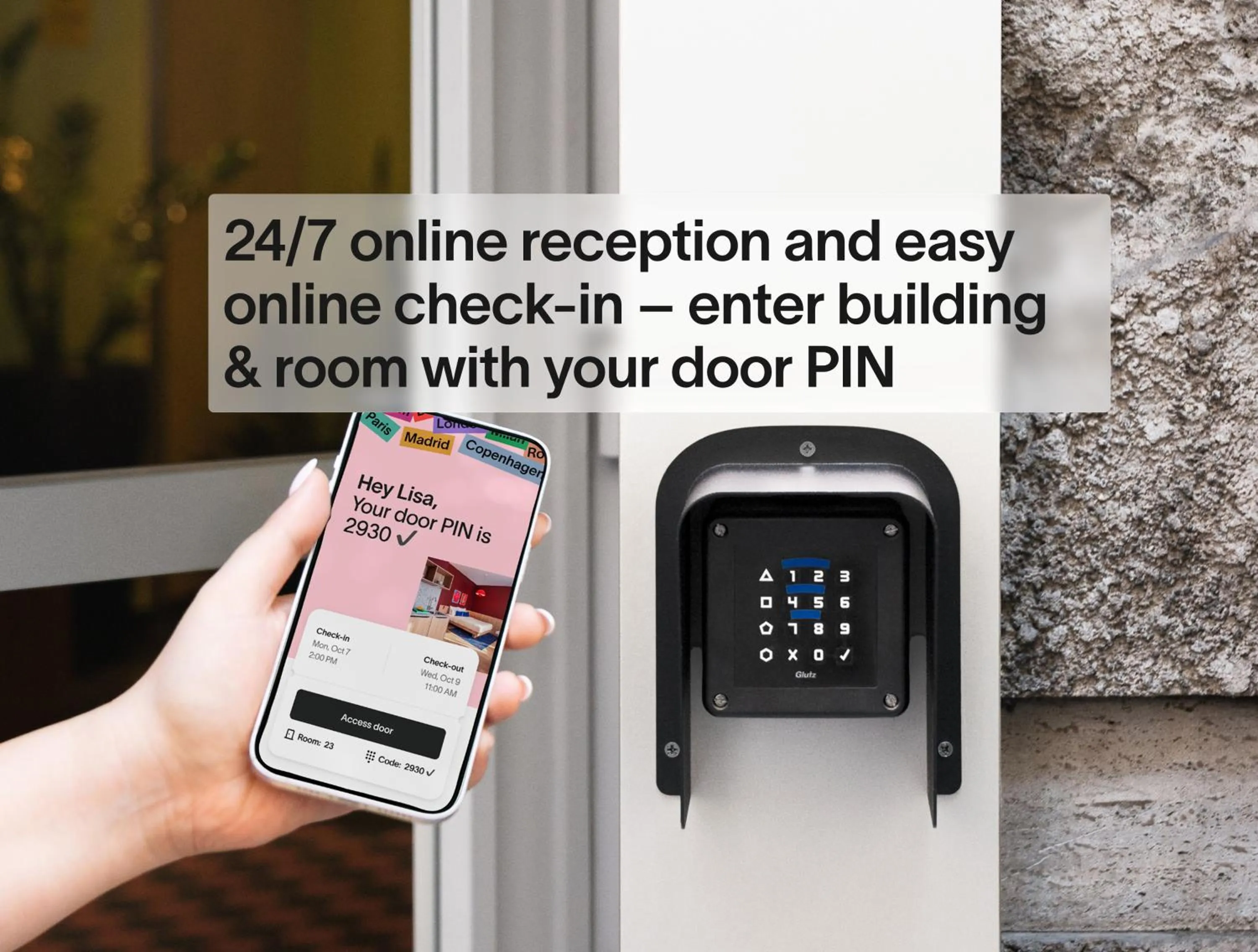 Text overlay in Base Apartments