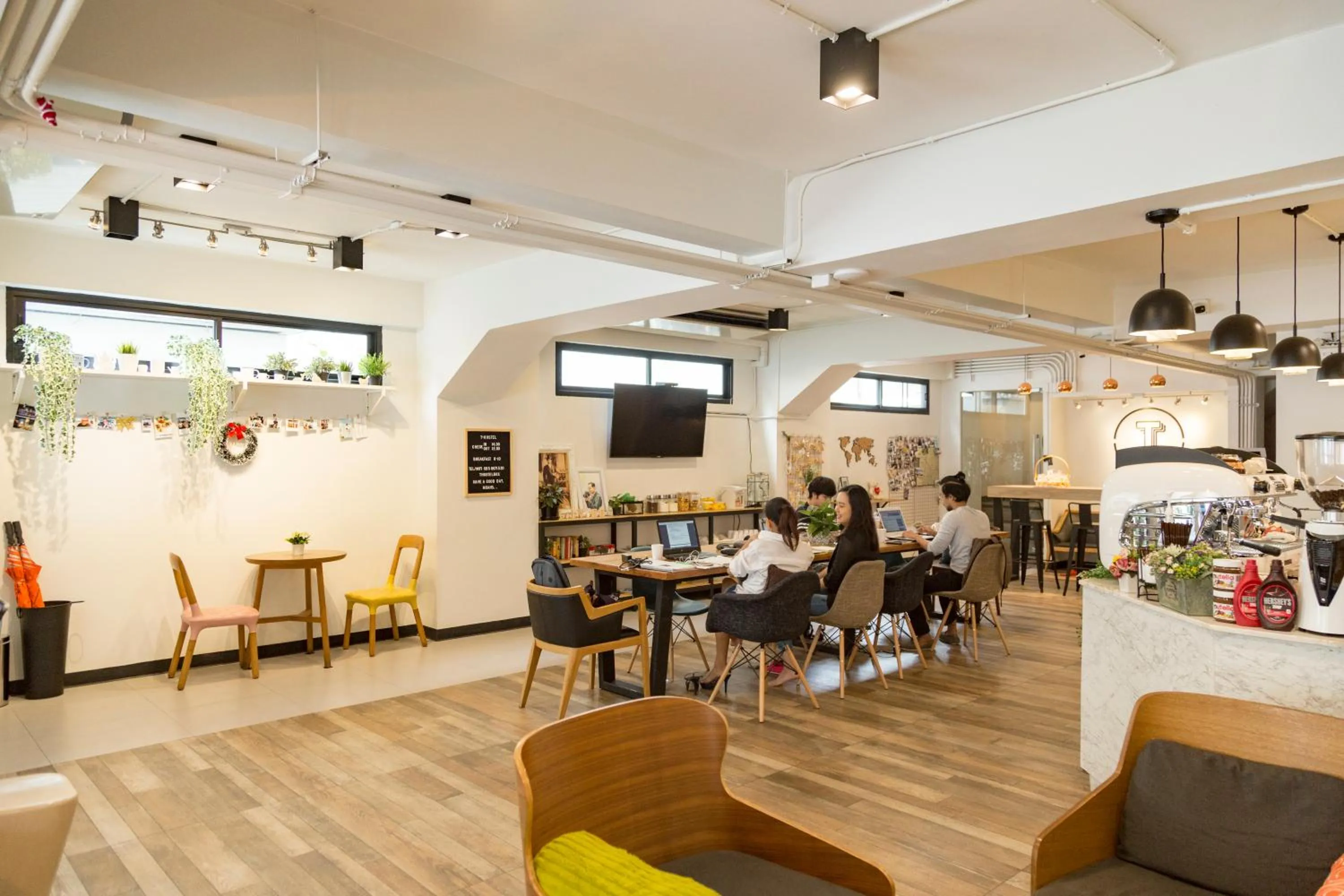 Lobby or reception in T Hostel @ Victory Monument