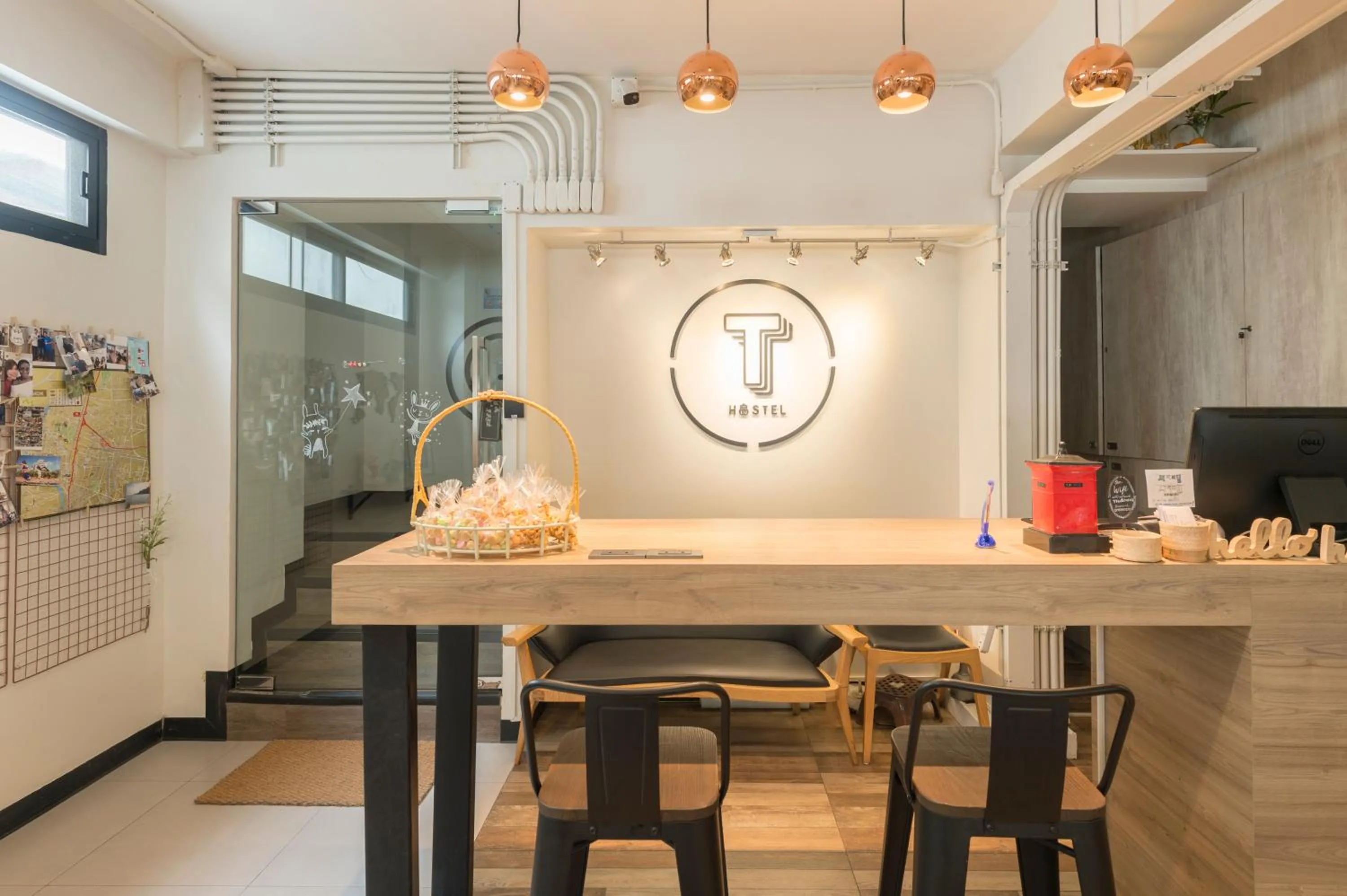 Lobby or reception in T Hostel @ Victory Monument