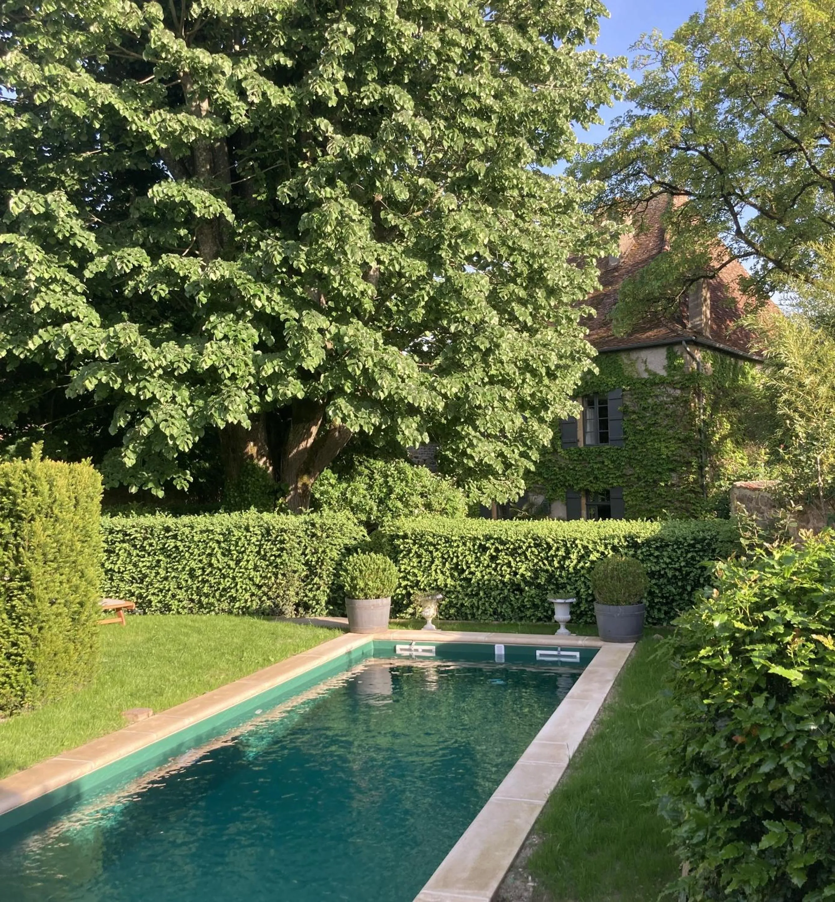 Pool view in Maison d'hôtes - Les Tillets