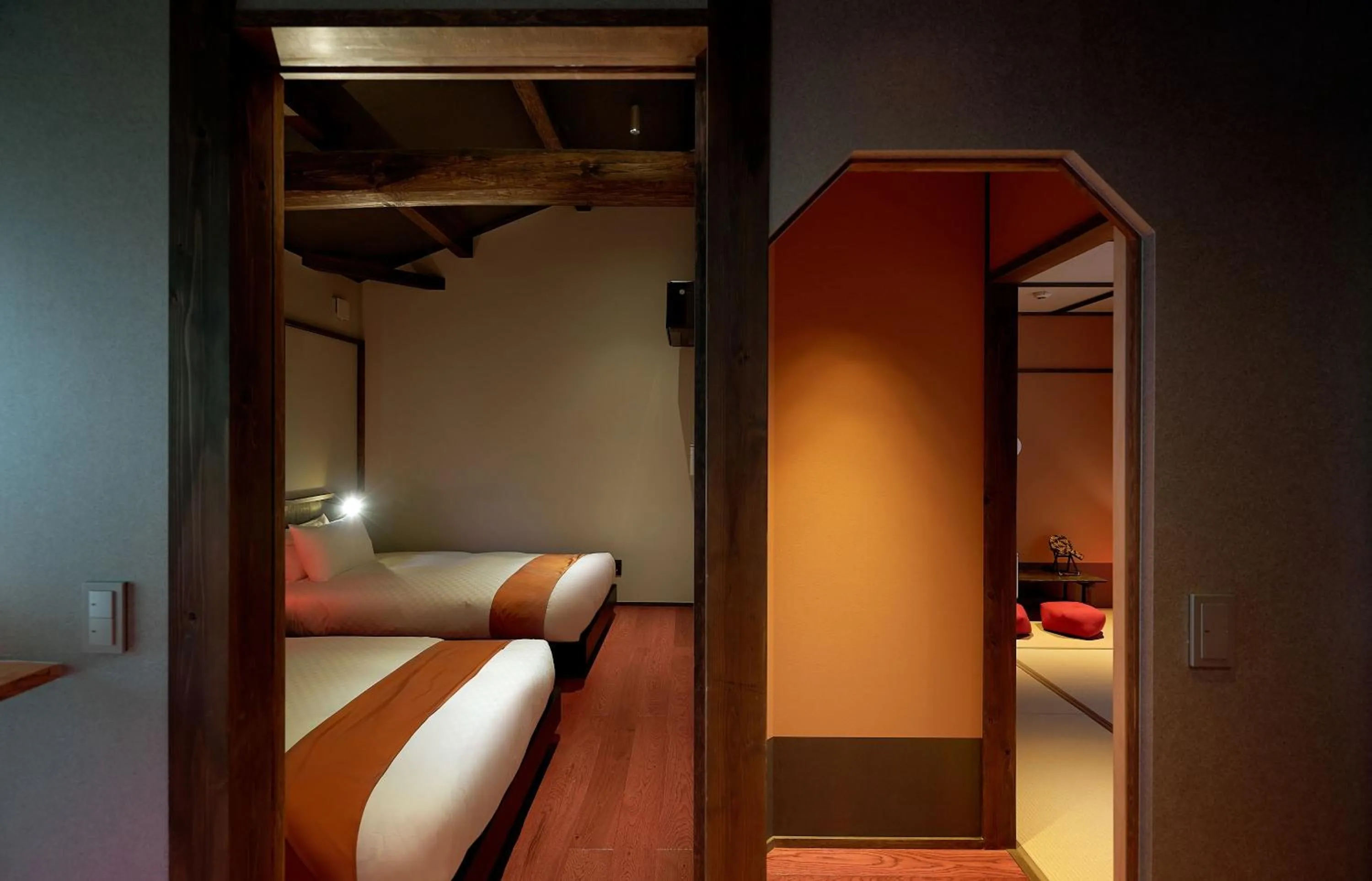 Bedroom, Bed in Tasokare Machiya House