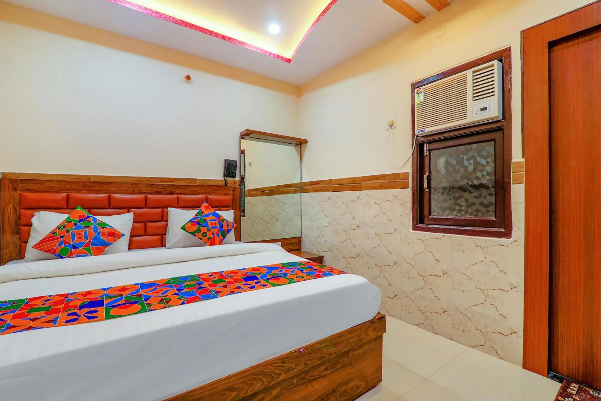 Bedroom, Bed in FabHotel Shree Galaxy