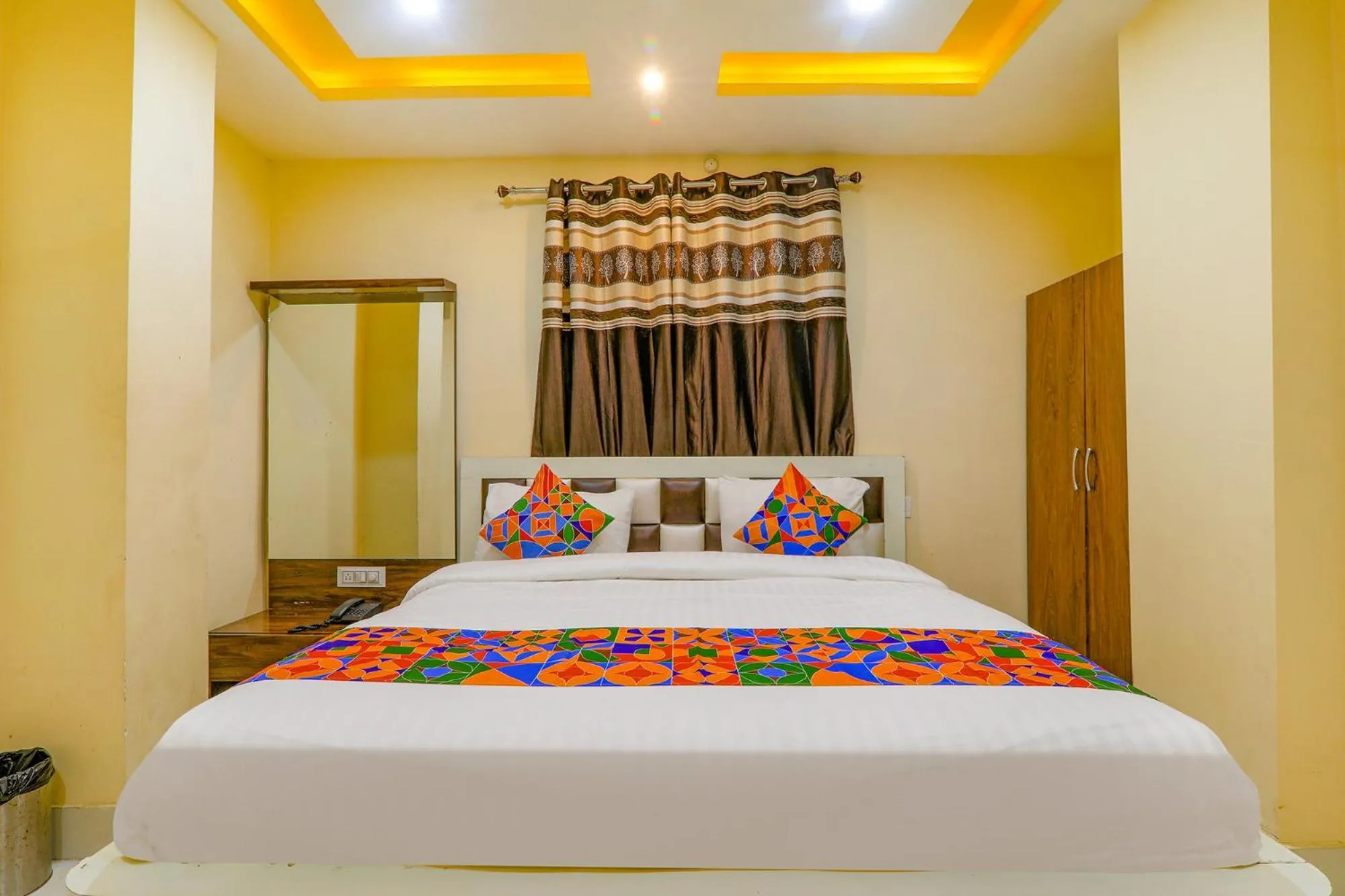 Bedroom, Bed in FabHotel Shree Galaxy