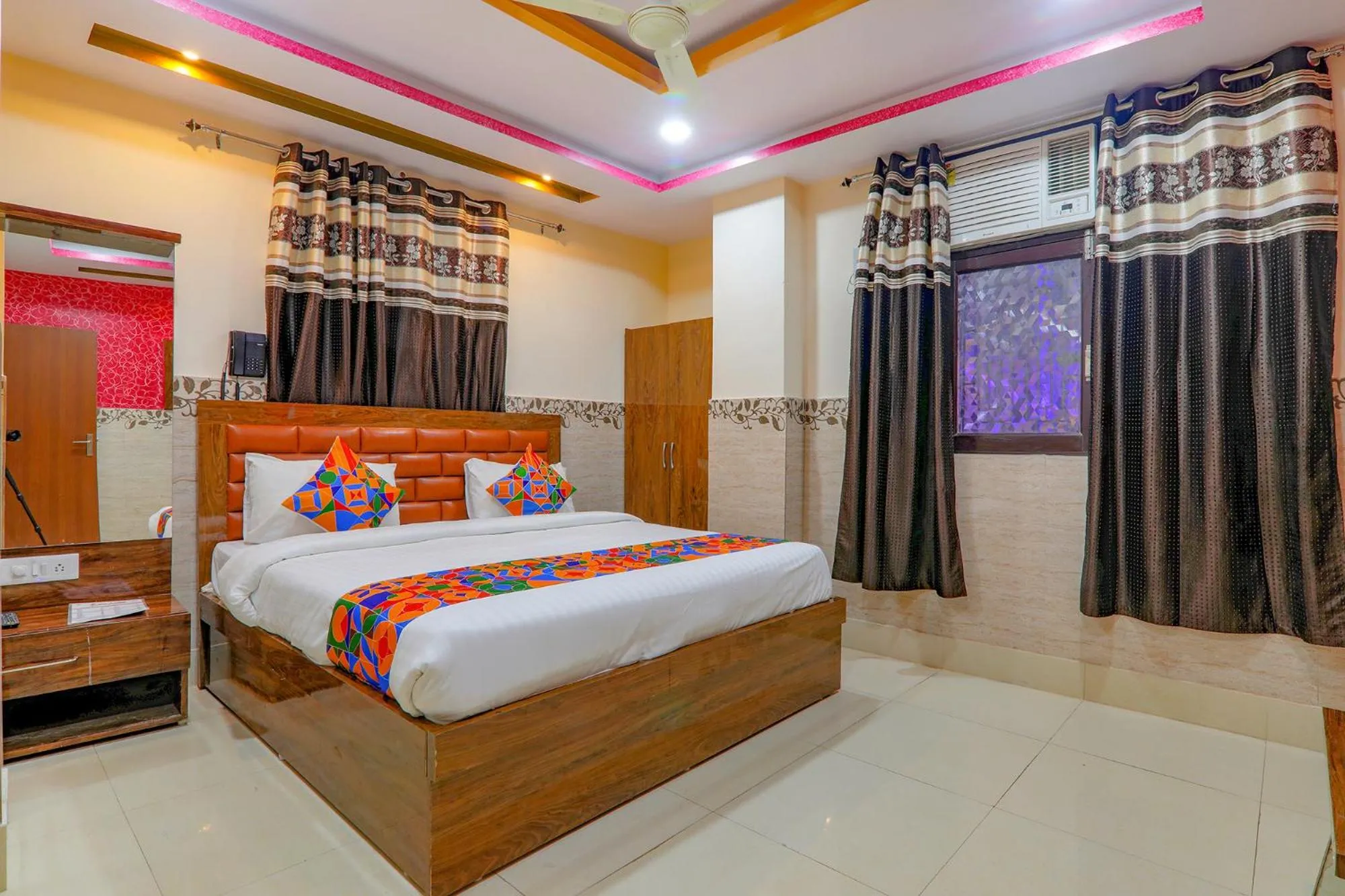 Bedroom, Bed in FabHotel Shree Galaxy