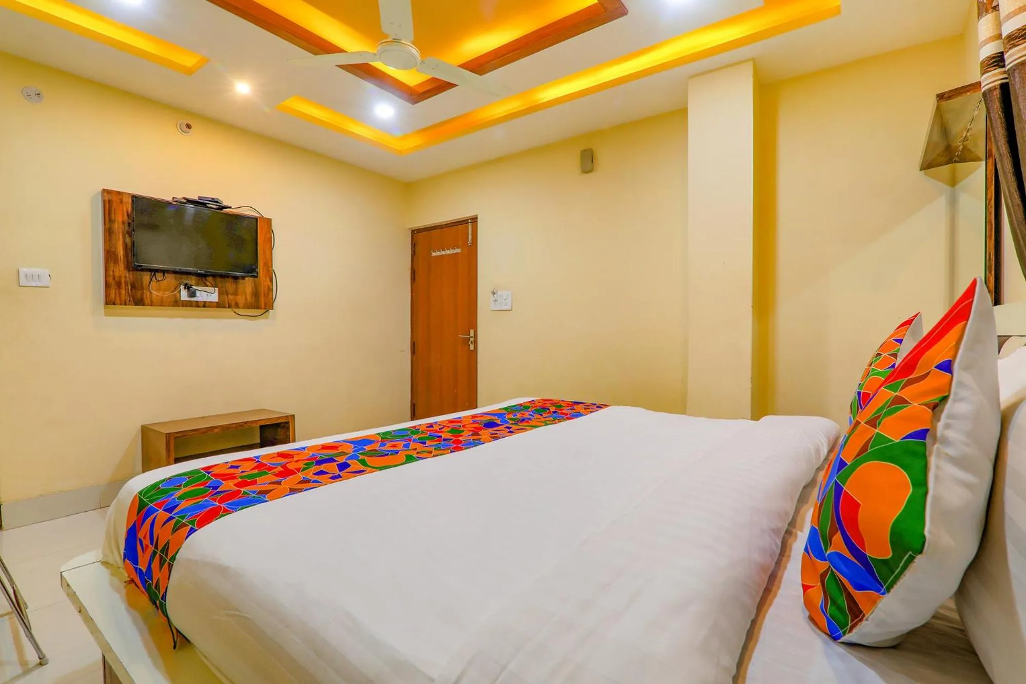 Bedroom, Bed in FabHotel Shree Galaxy
