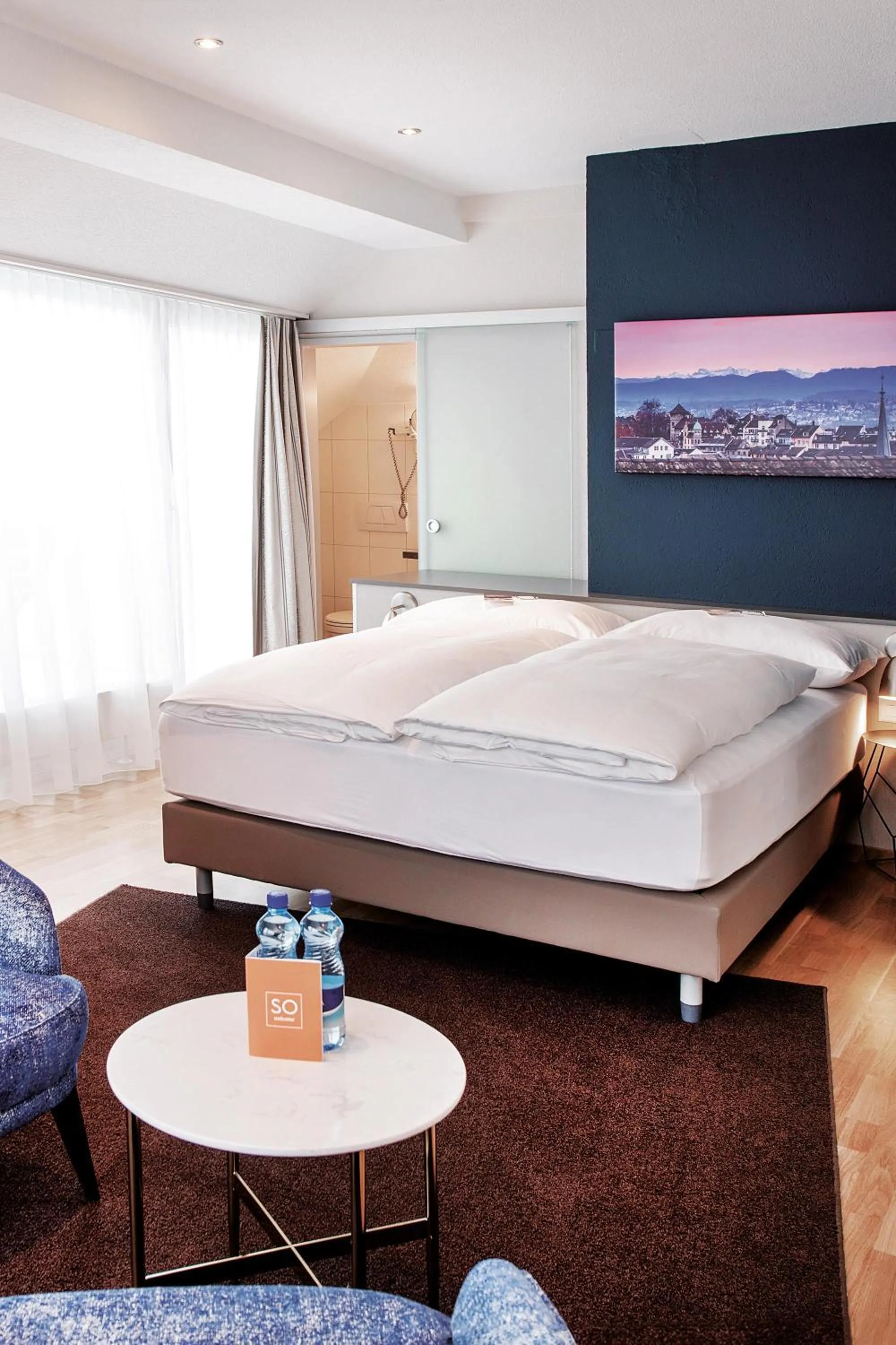 Bed in Sorell Hotel Rex Zürich