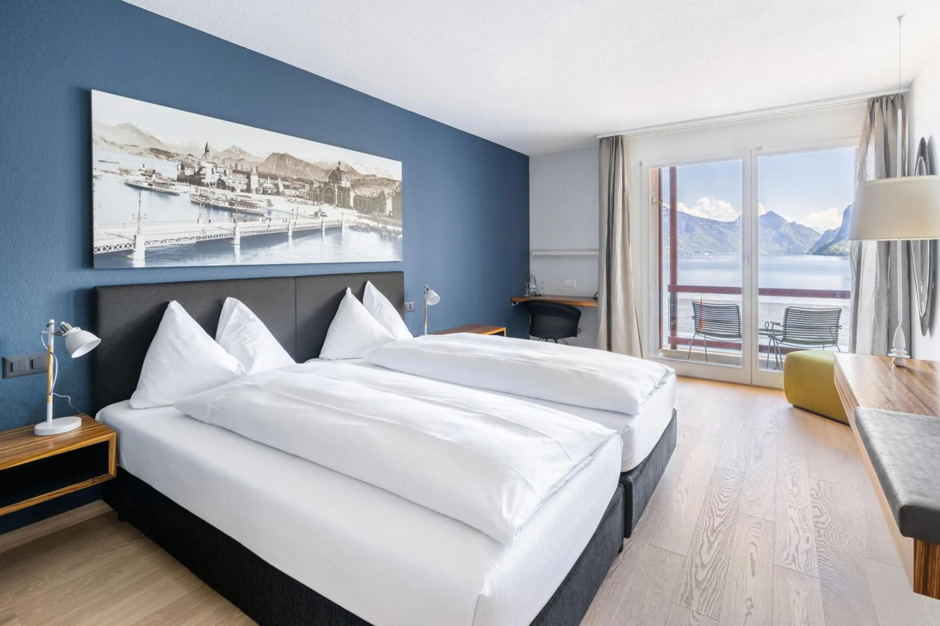 Bed in Seehotel Kastanienbaum