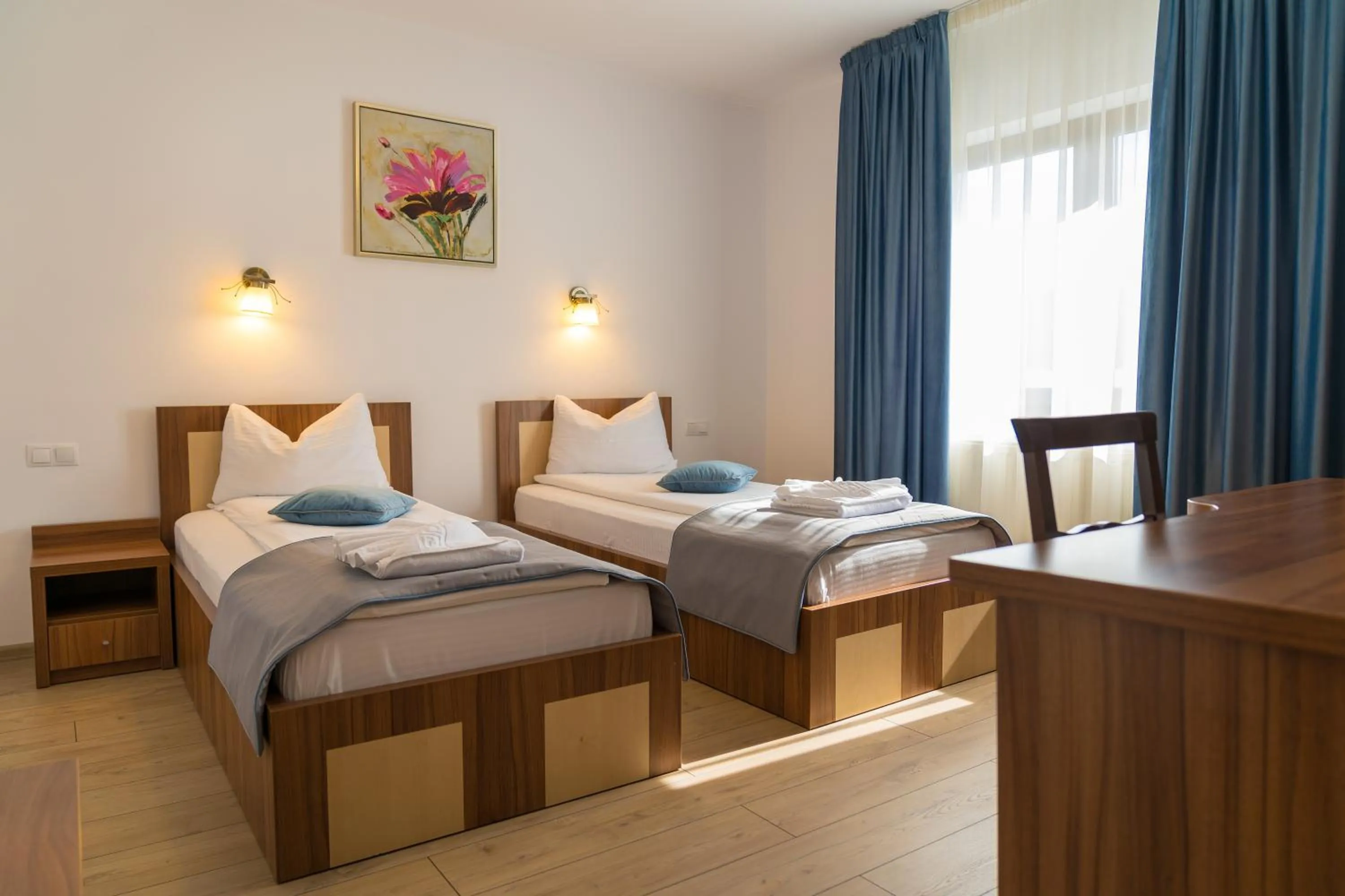 Bed in Pensiunea Transilvania