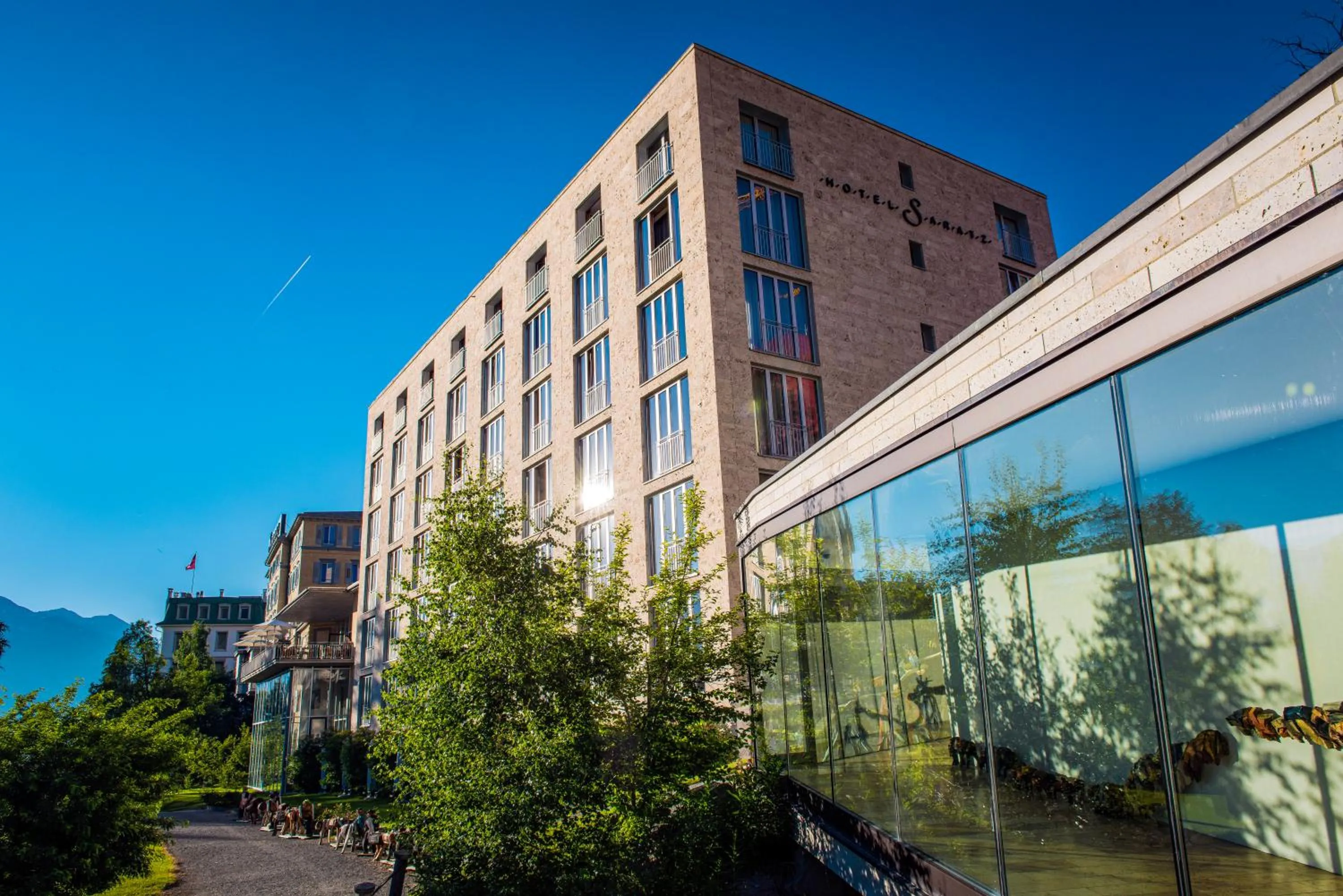 Property building in Hotel Saratz Pontresina Mountain Resort & Spa