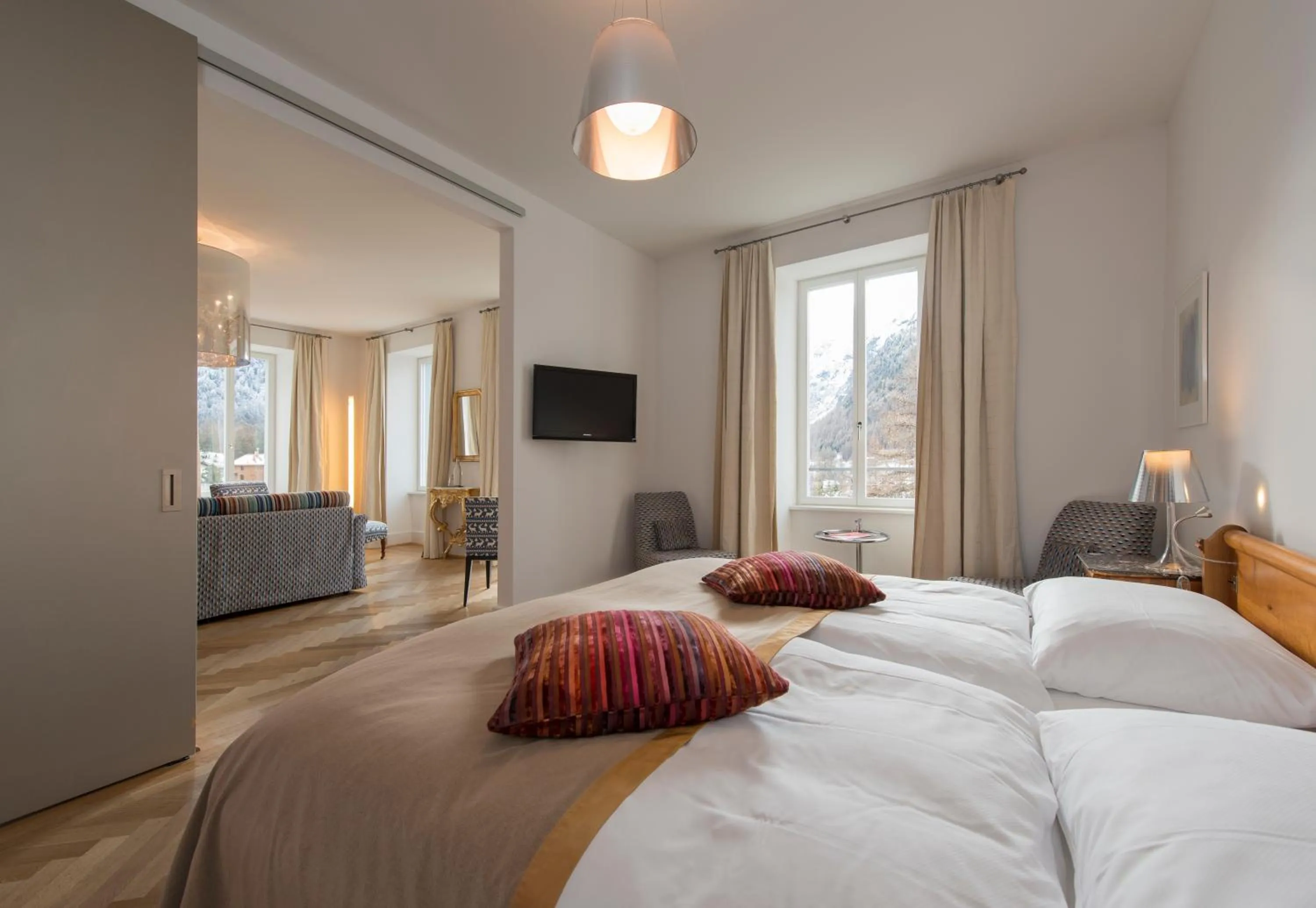 Photo of the whole room, Bed in Hotel Saratz Pontresina Mountain Resort & Spa