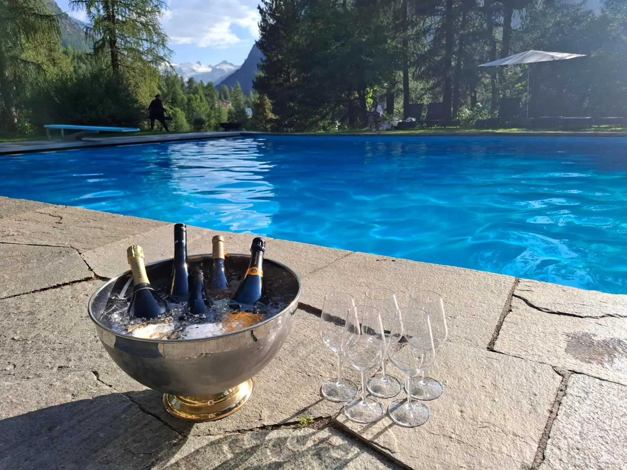 Pool view in Hotel Saratz Pontresina Mountain Resort & Spa
