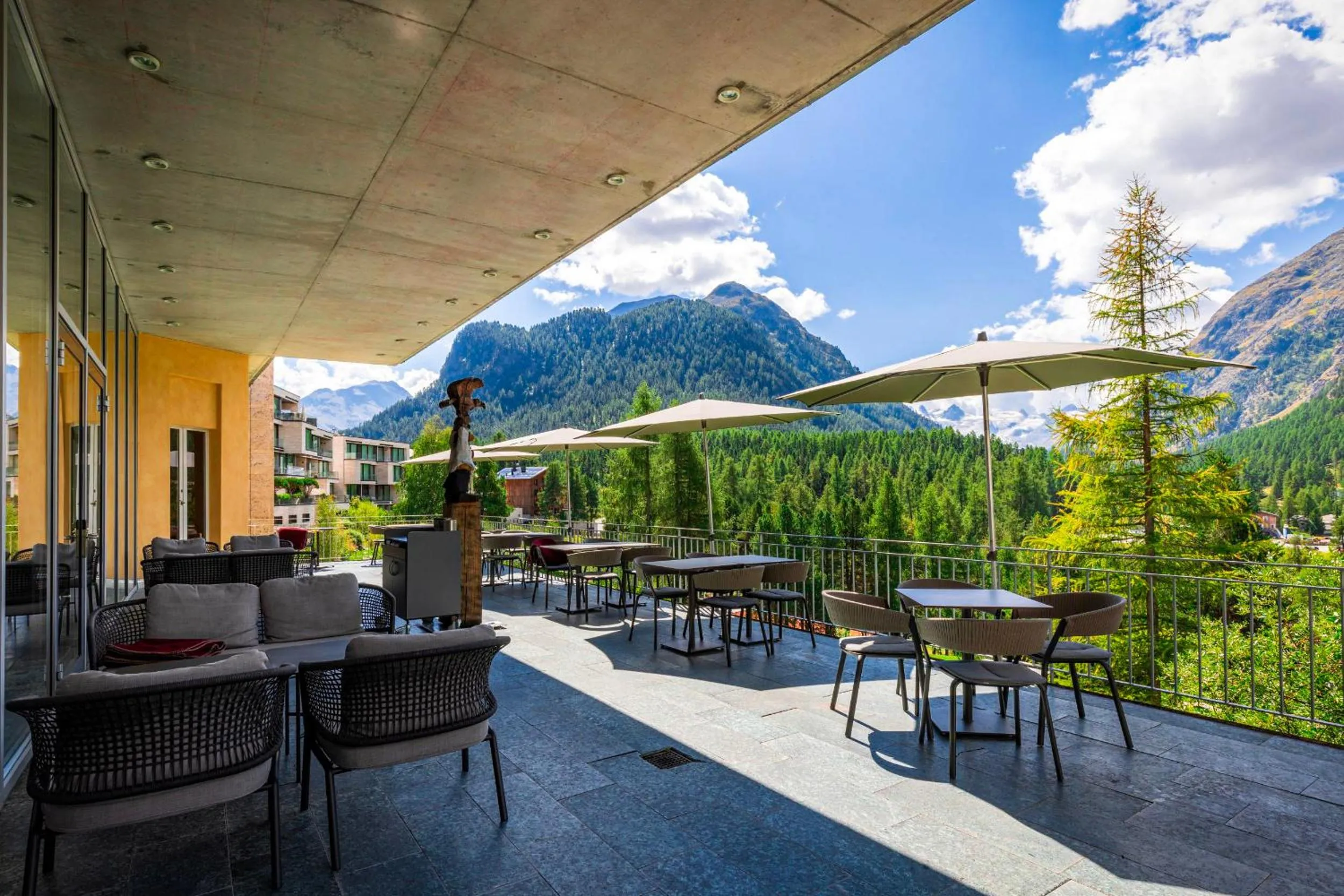 Balcony/Terrace in Hotel Saratz Pontresina Mountain Resort & Spa