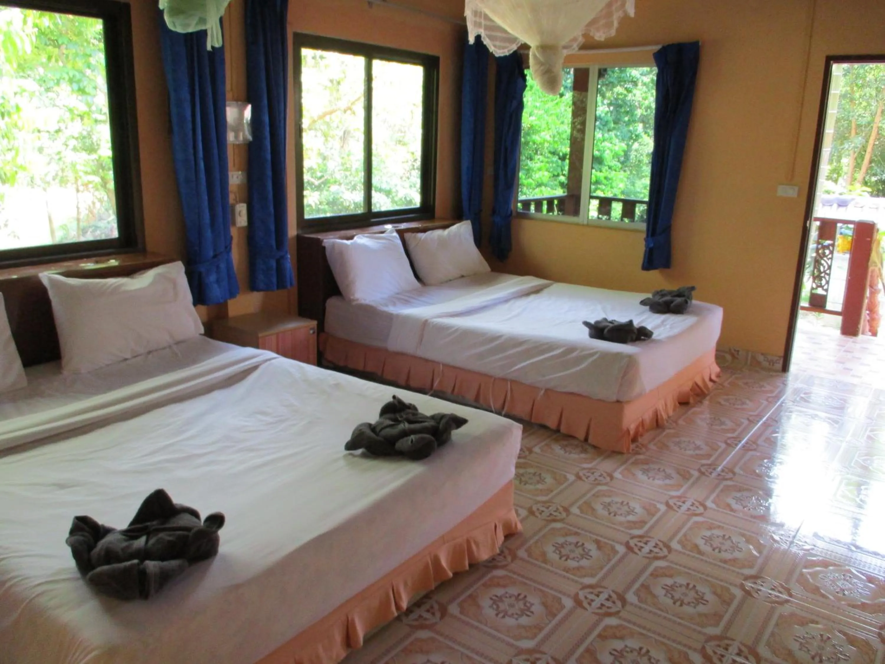 Bed in Khaosok Island Resort