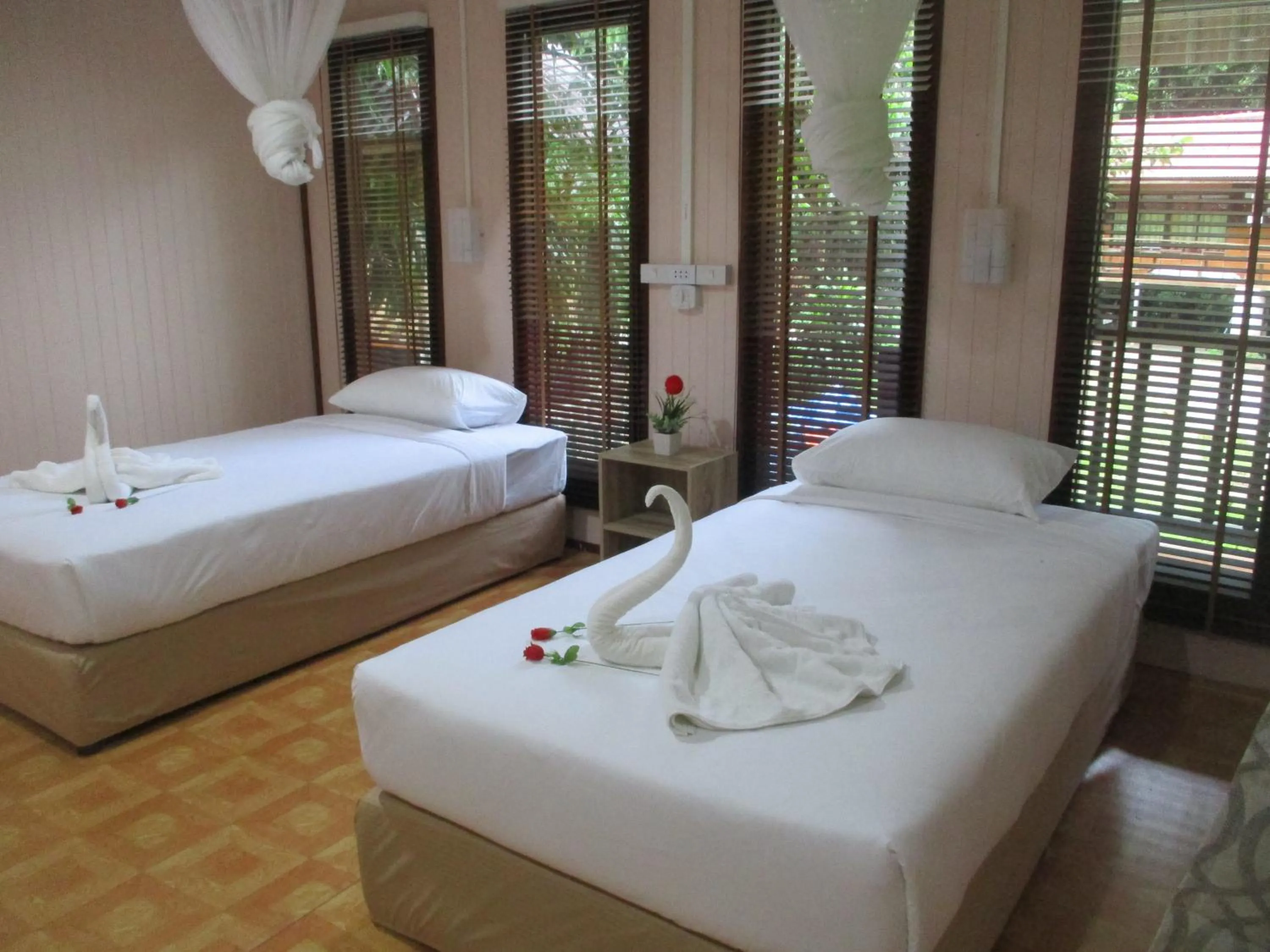 Bed in Khaosok Island Resort