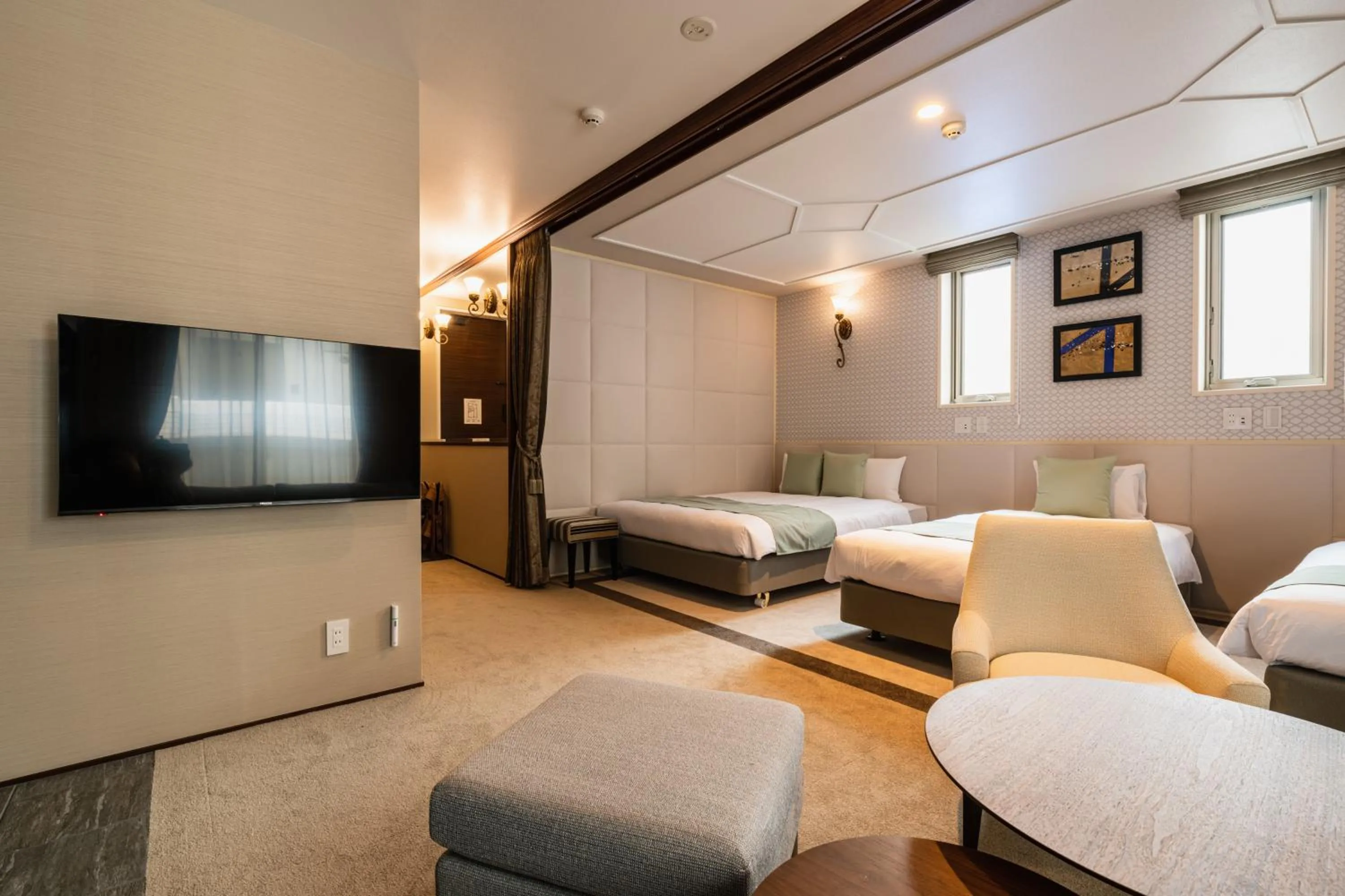 Living room, Bed in GRAND BASE HAKATA-I