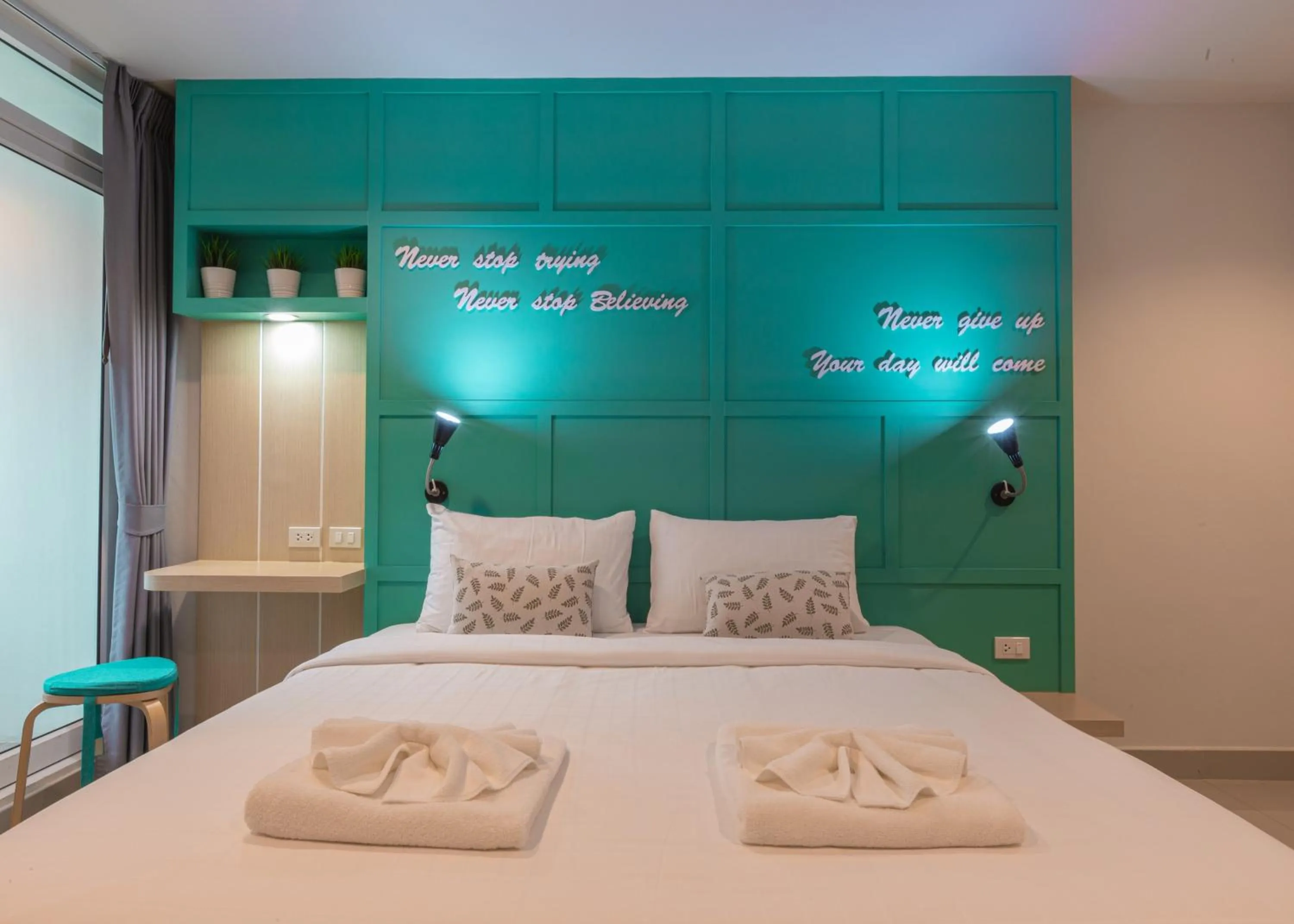 Bed in Tiny Krabi Hotel