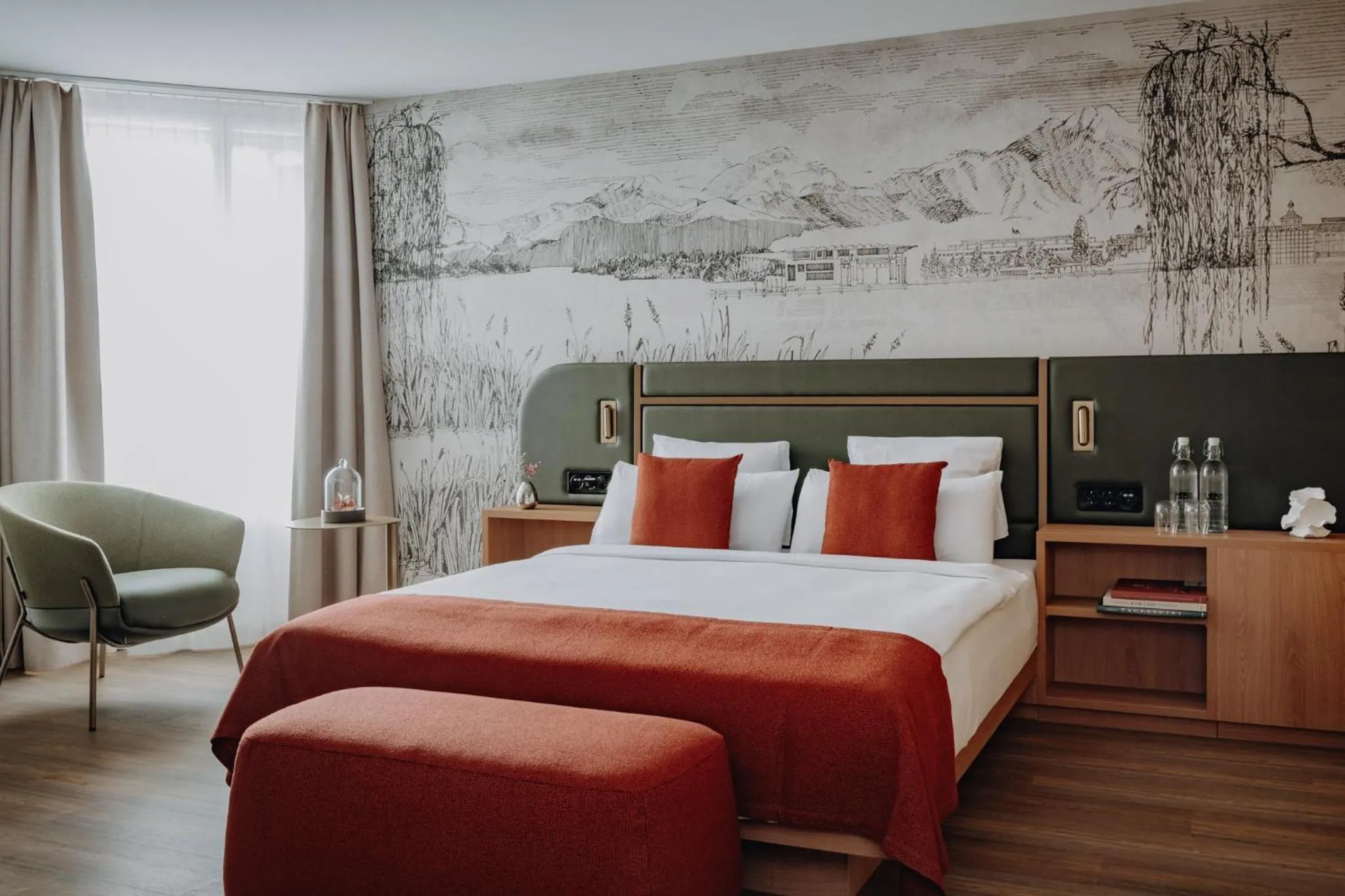 Photo of the whole room, Bed in AMERON Luzern Hotel Flora