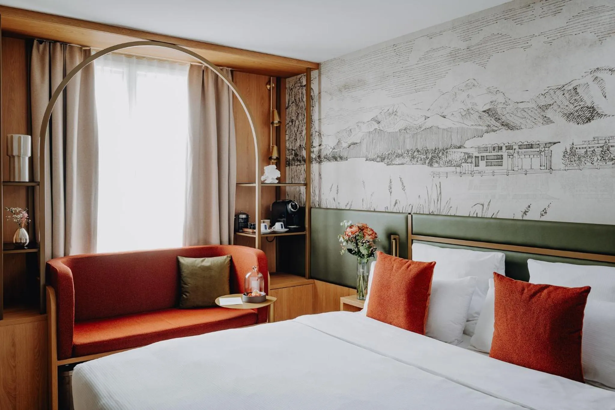 Photo of the whole room, Bed in AMERON Luzern Hotel Flora