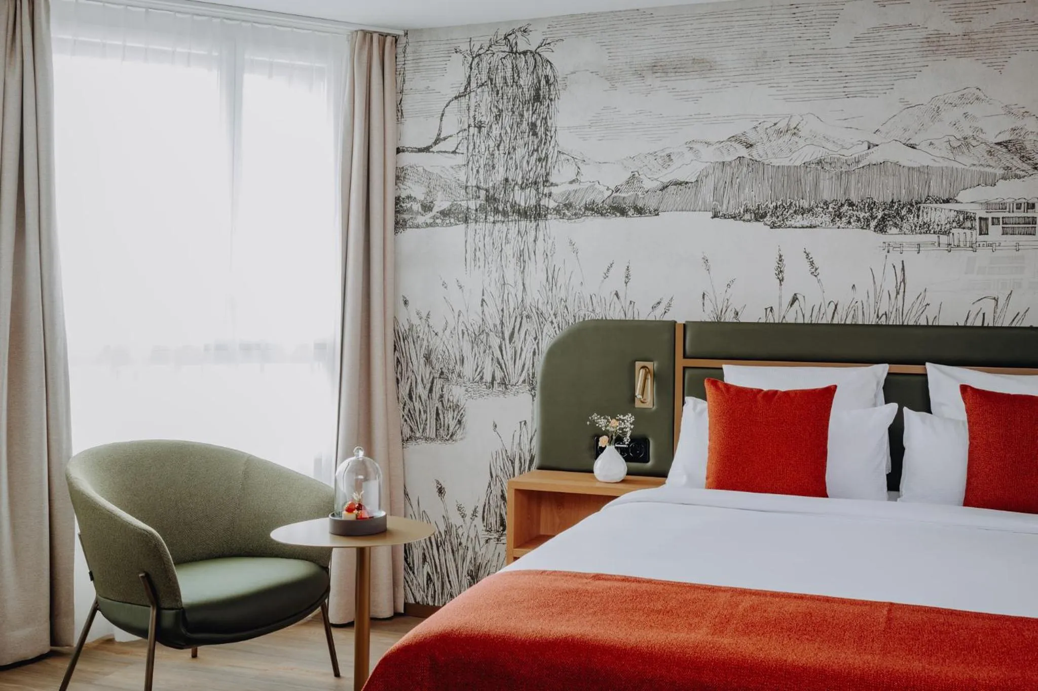 Photo of the whole room, Bed in AMERON Luzern Hotel Flora