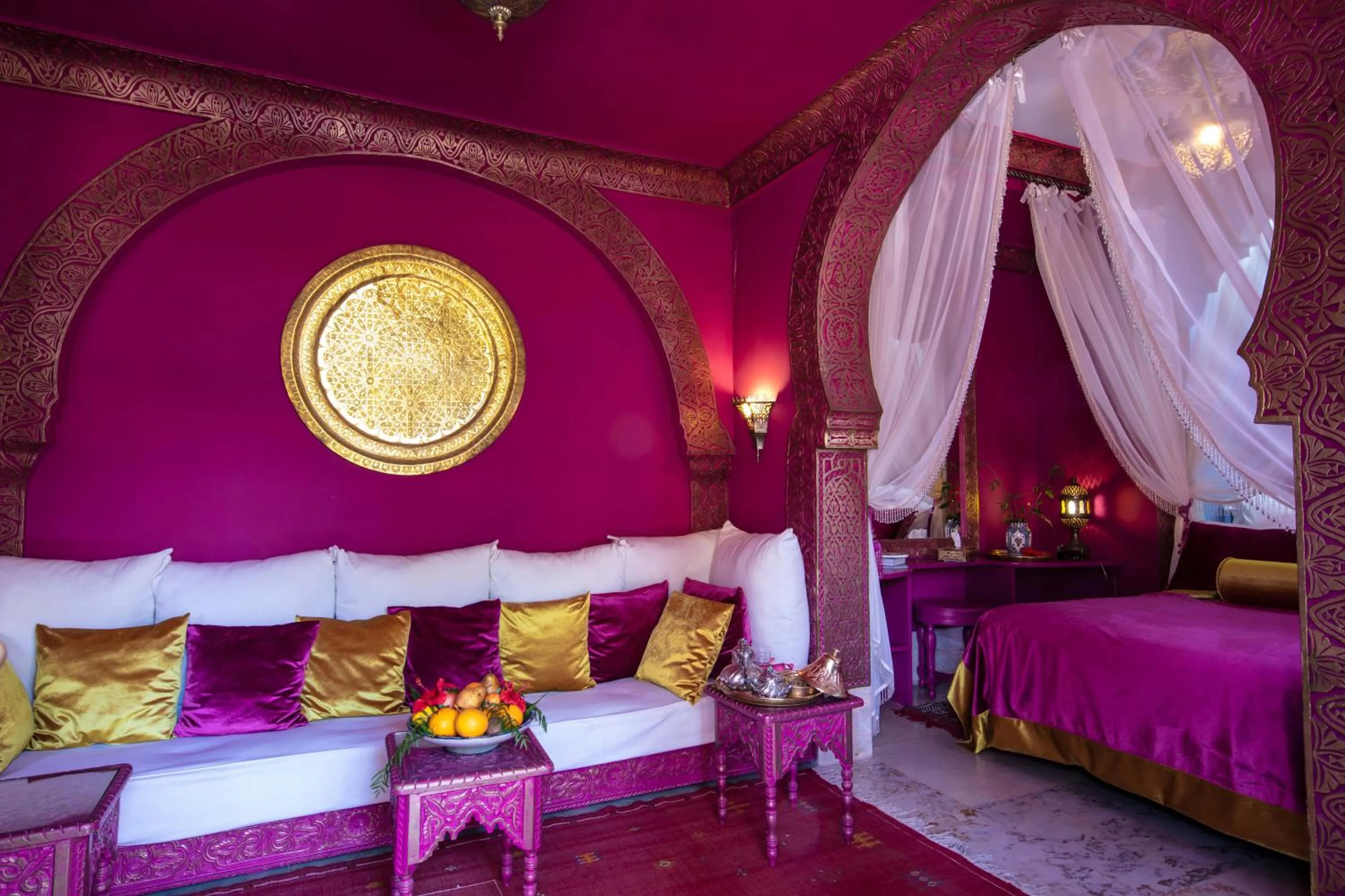 Living room, Bed in Riad Dar El Malaika