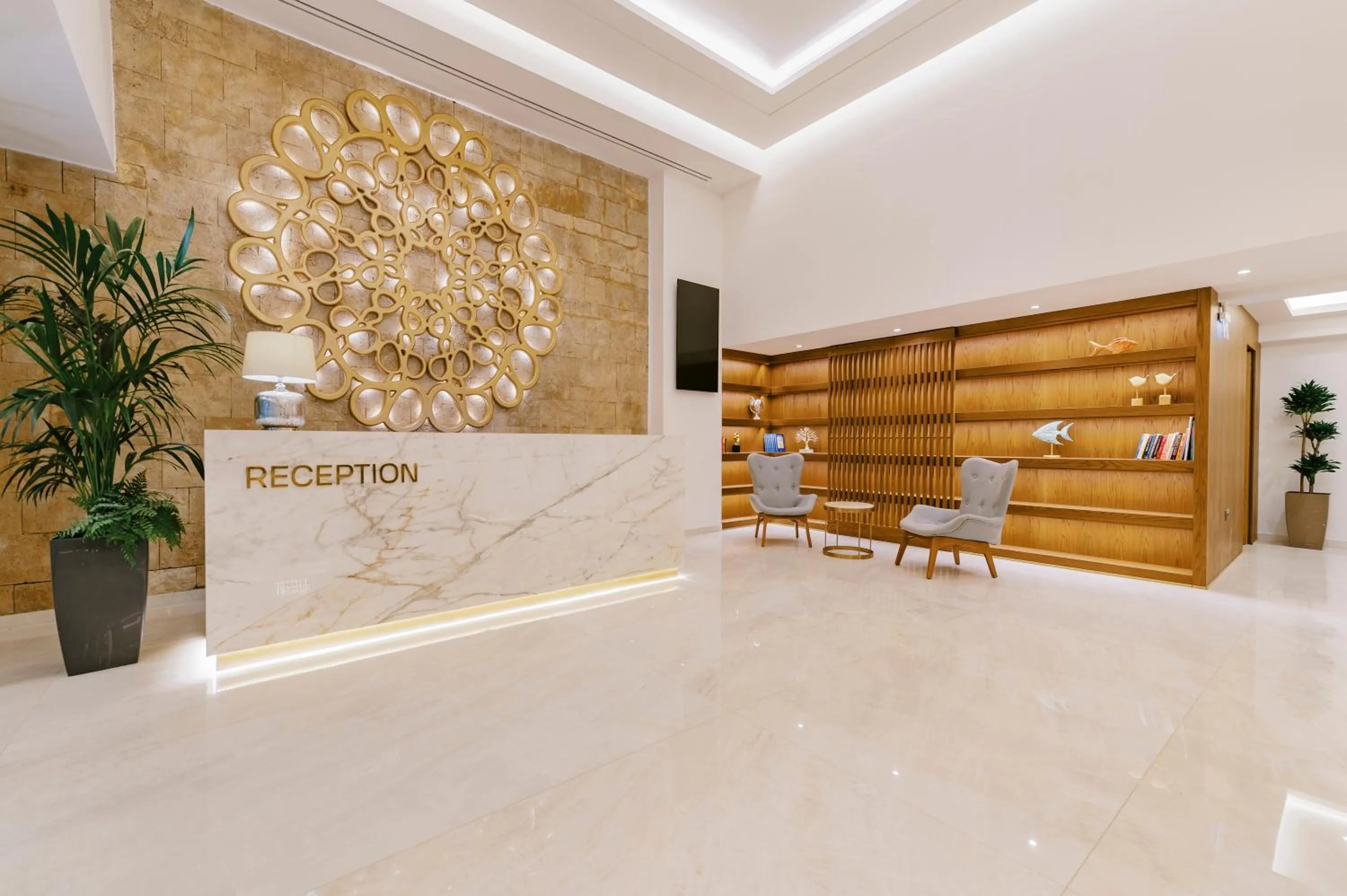 Lobby or reception in Acandia Hotel