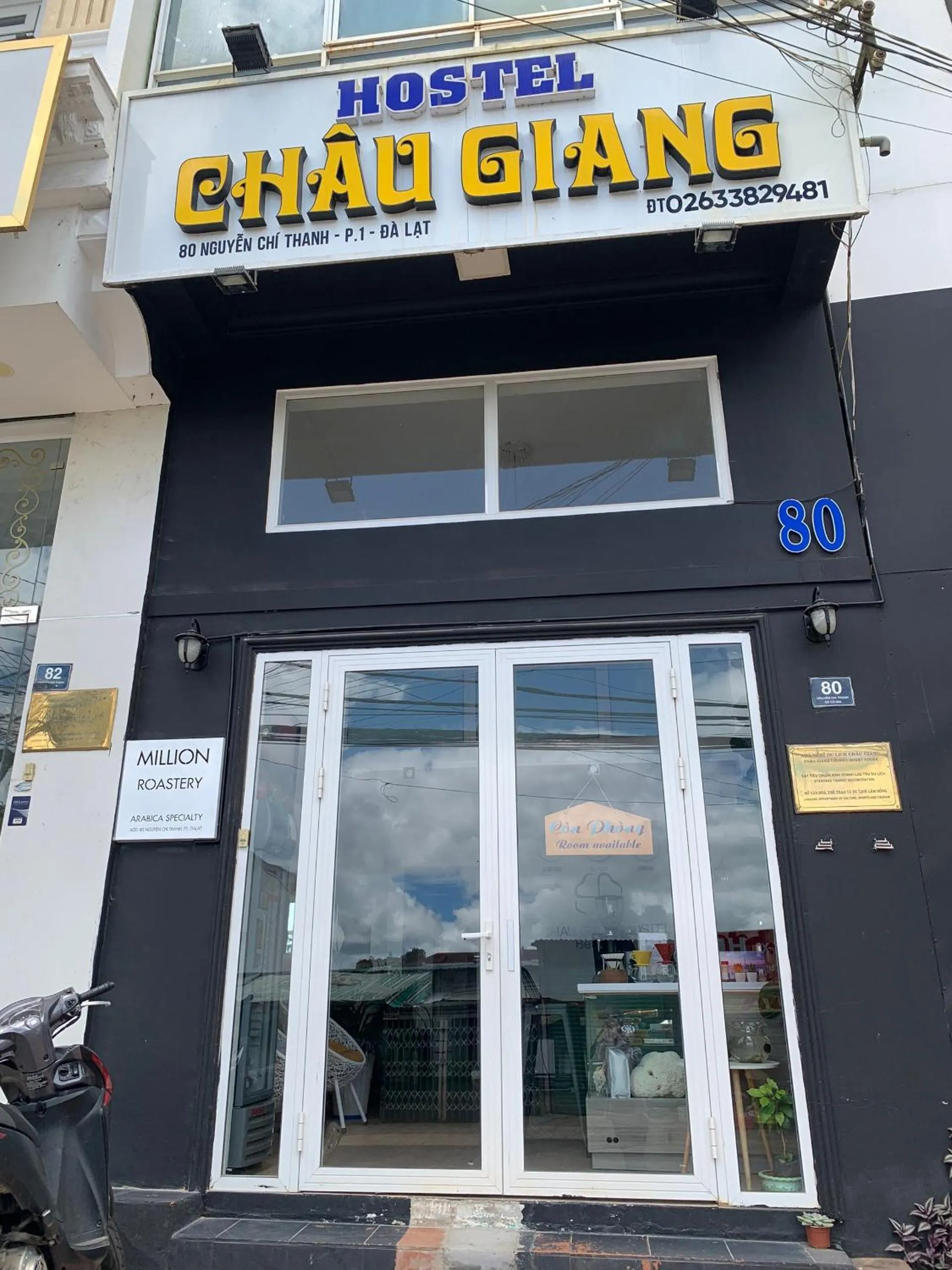 Text overlay in Chau Giang Hotel