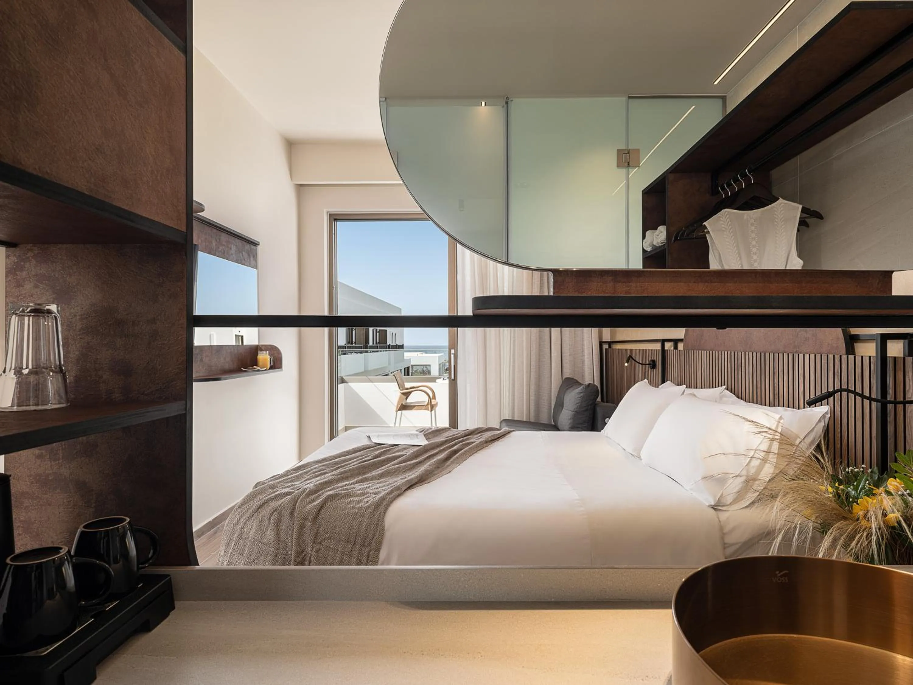 Bed in Geraniotis Hotel and Resort