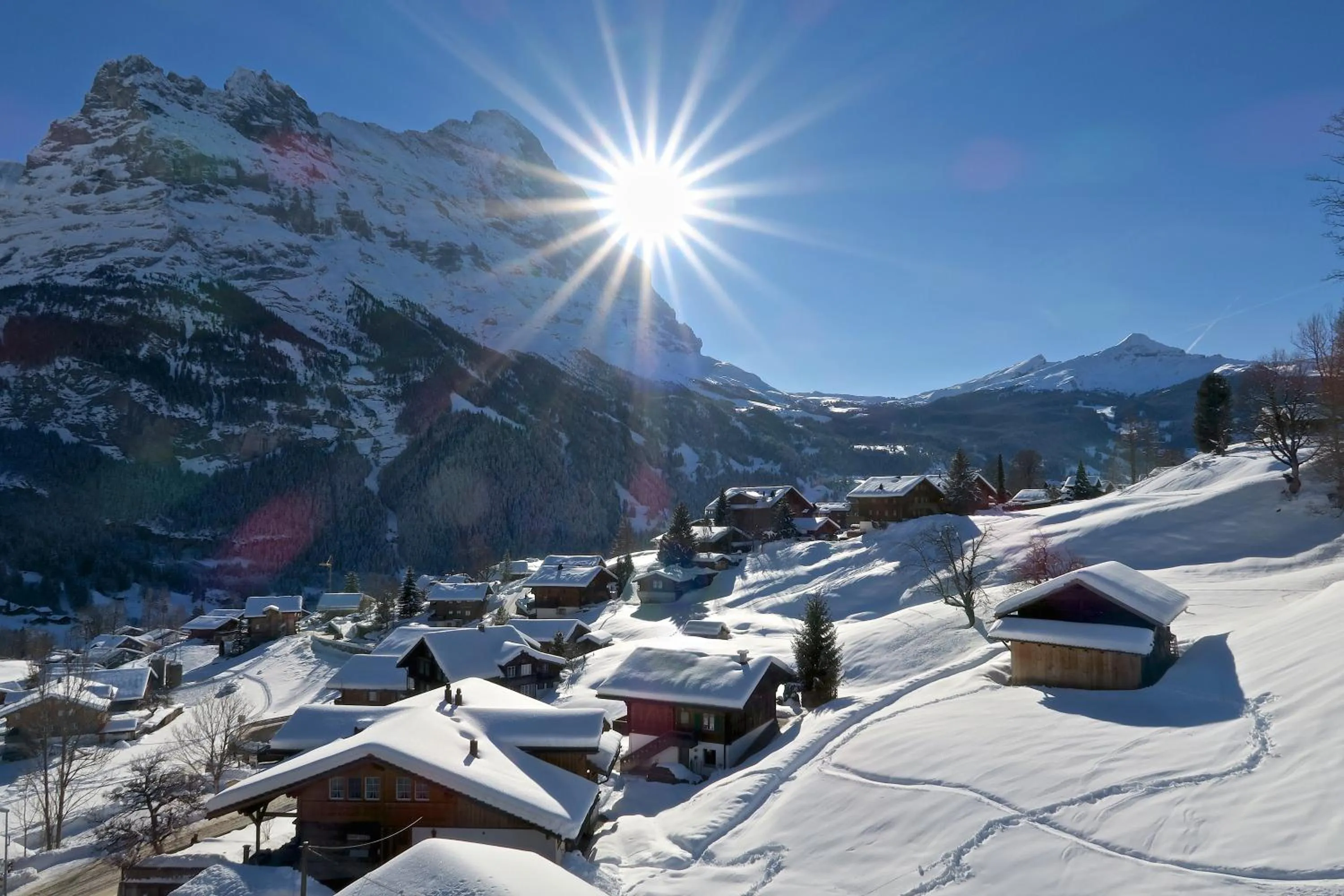View (from property/room), Winter in Hotel Lauberhorn - Home for Outdoor Activities