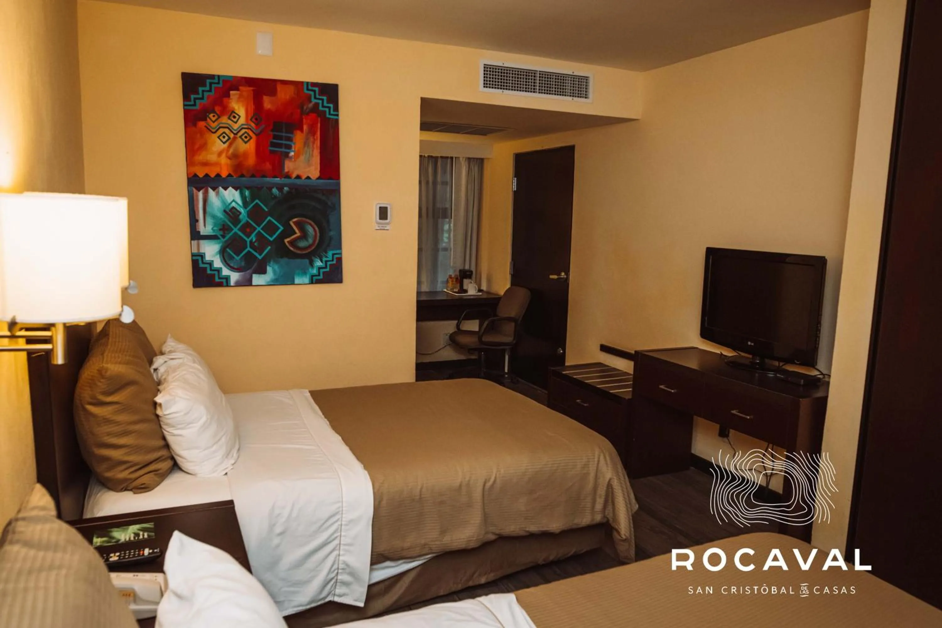 Bed in Hotel Rocaval San Cristóbal de las Casas