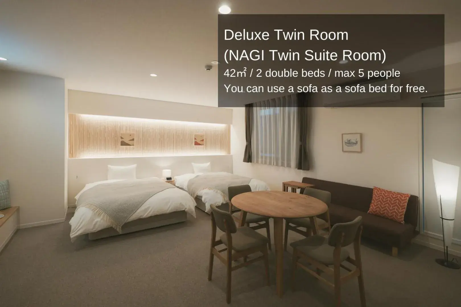 Deluxe Twin Room in NAGI Hiroshima Hotel and Lounge Deluxe Twin Room in NAGI Hiroshima Hotel and Lounge