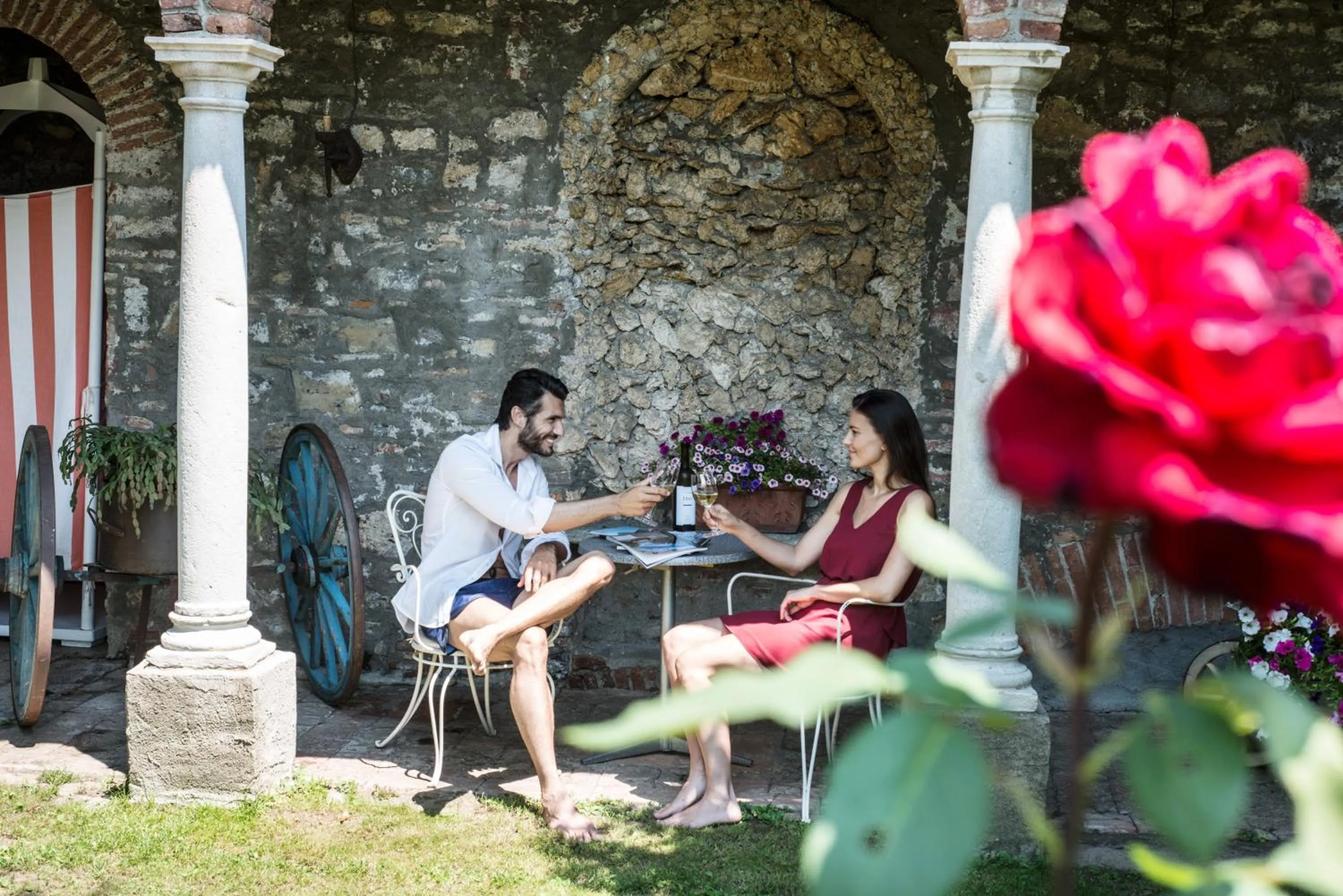 Patio in International au Lac Historic Lakeside Hotel