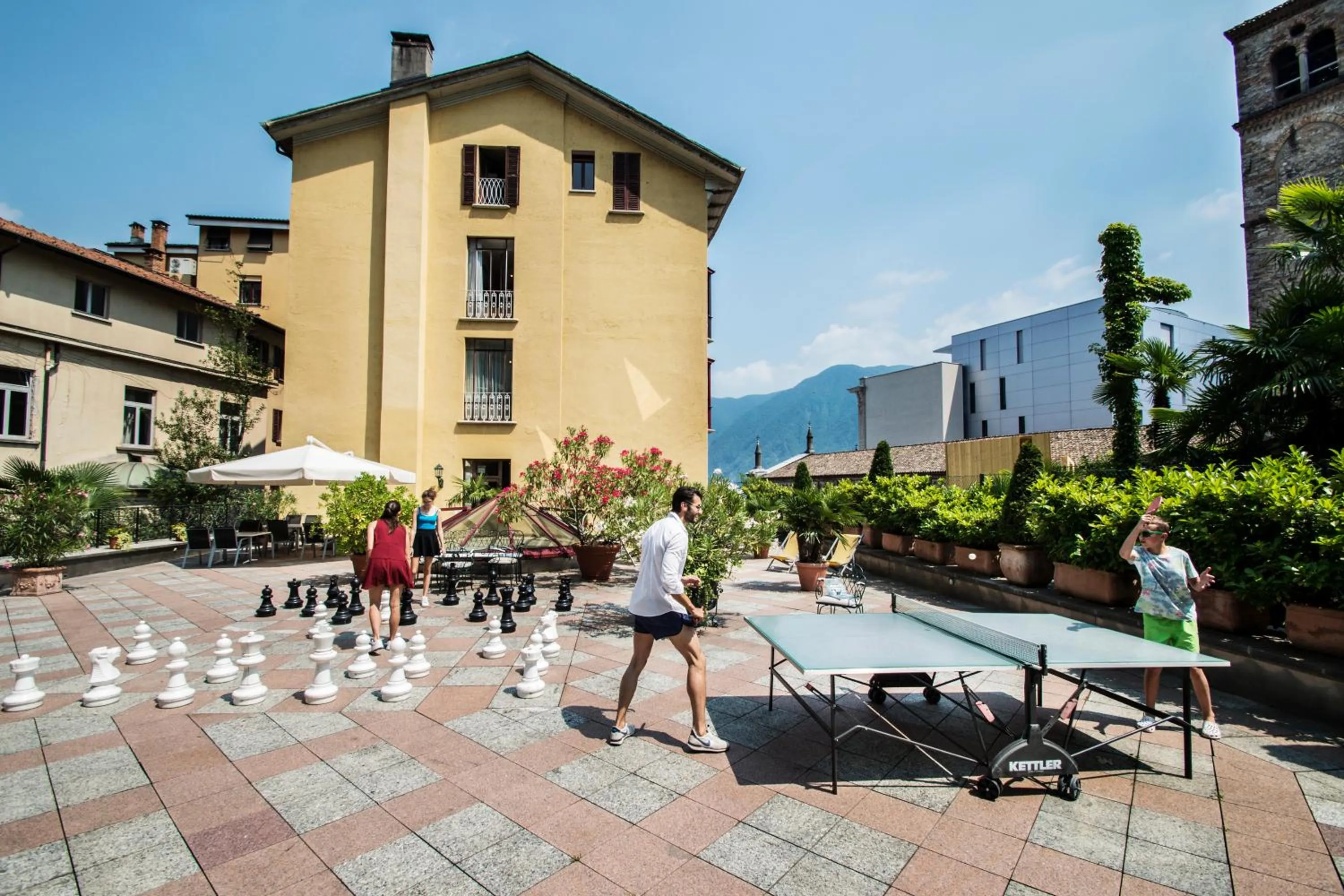 Children play ground in International au Lac Historic Lakeside Hotel