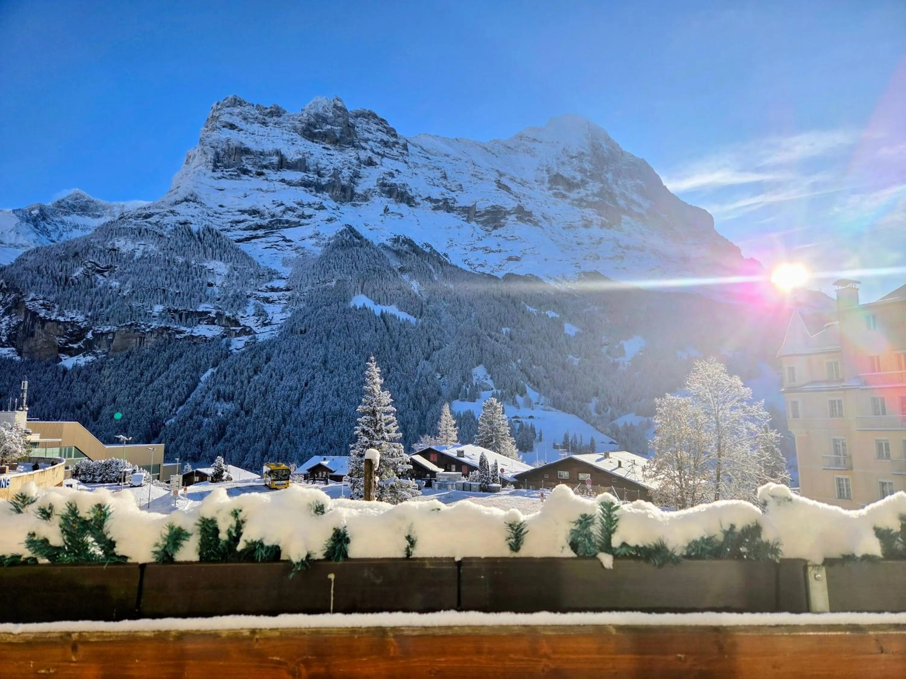 Balcony/Terrace in Hotel Bernerhof Grindelwald