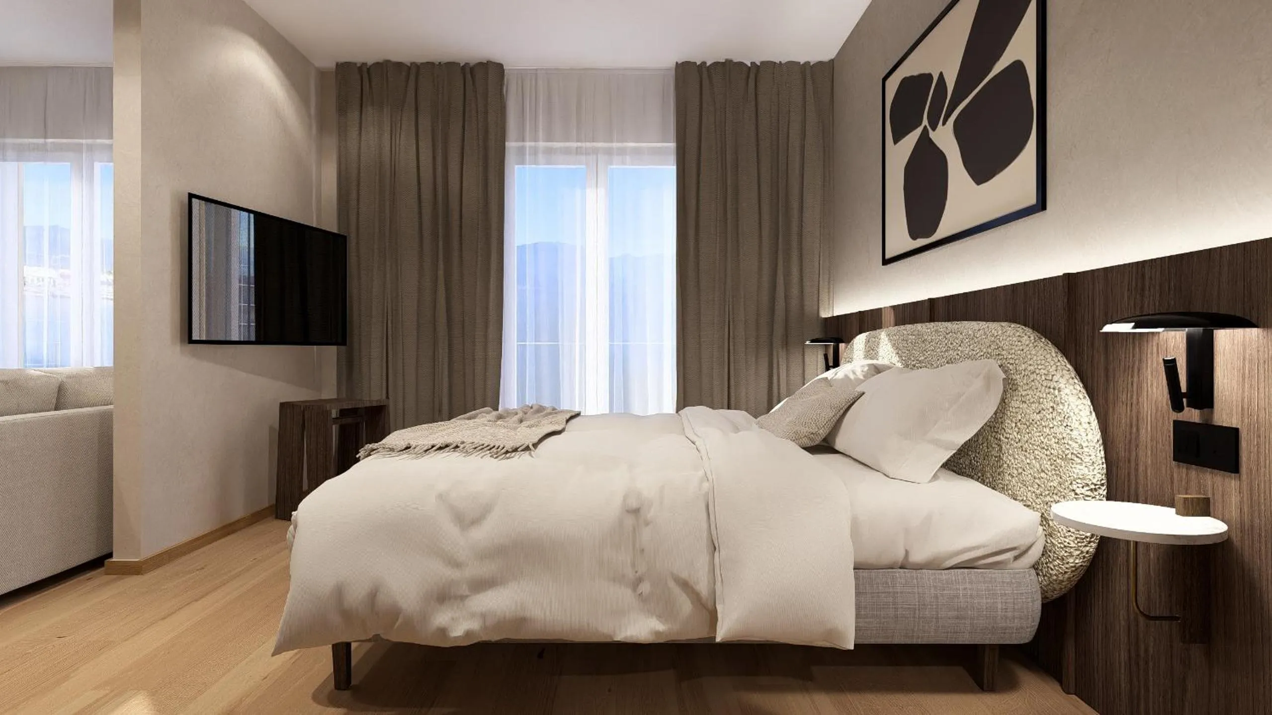 Photo of the whole room, Bed in Hotel la Palma au Lac