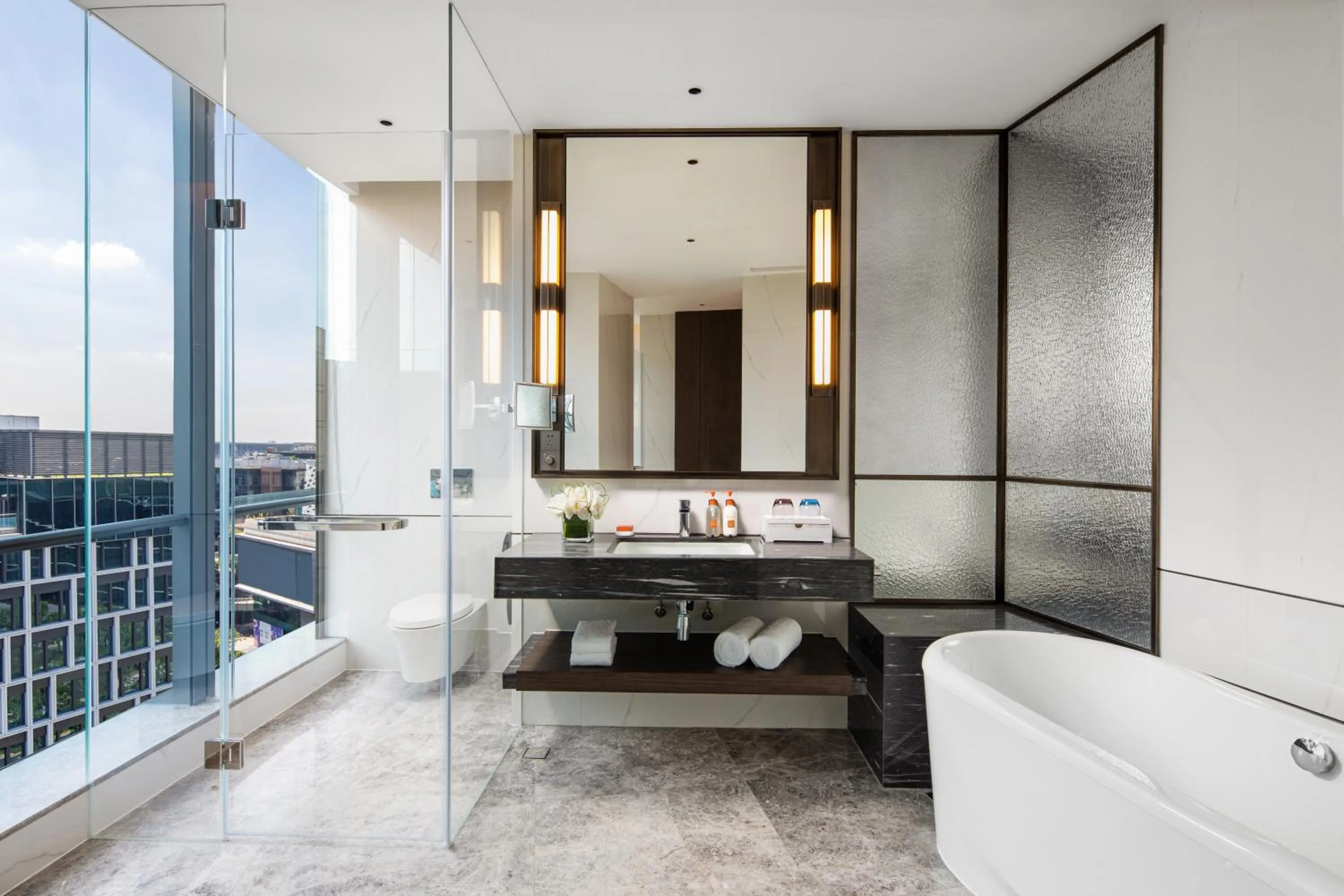 Bathroom in Crowne Plaza Shanghai Hongqiao by IHG